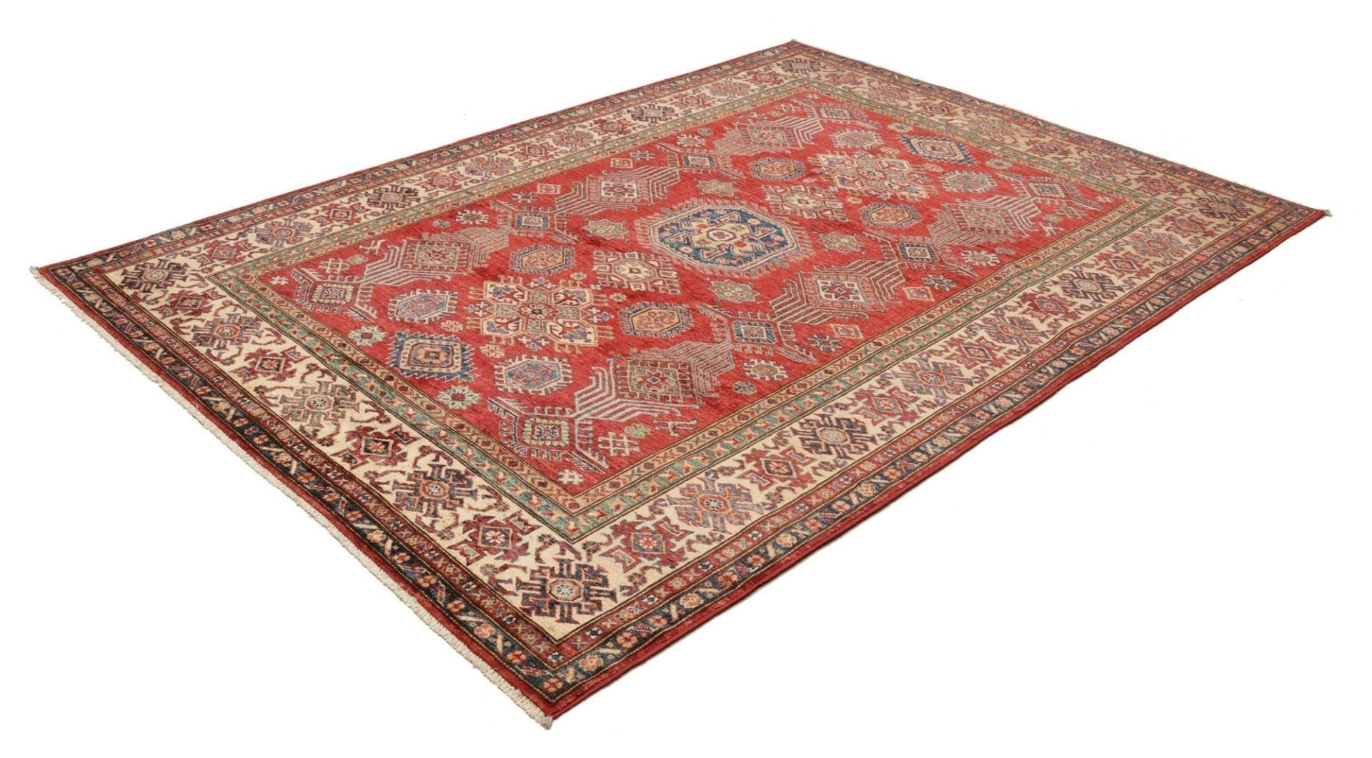Kazak Orientteppich 185 × 253 cm aus Wolle, handgeknüpft