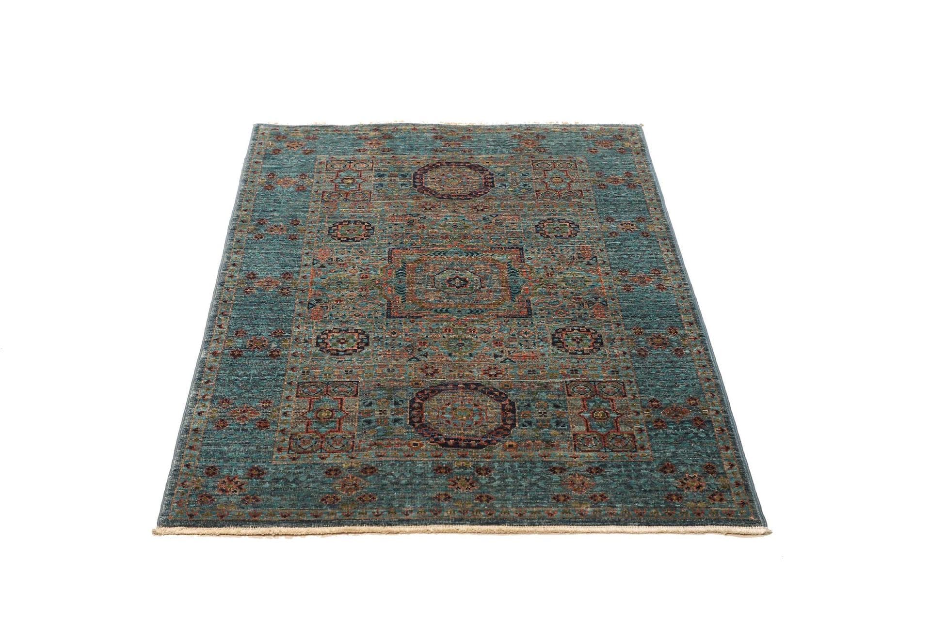 mamluk-orientteppich-84-x-115cm-handgeknupft-seide-hochwertig-3 Handgeknüpfter Mamluk Orientteppich 84 × 115 cm