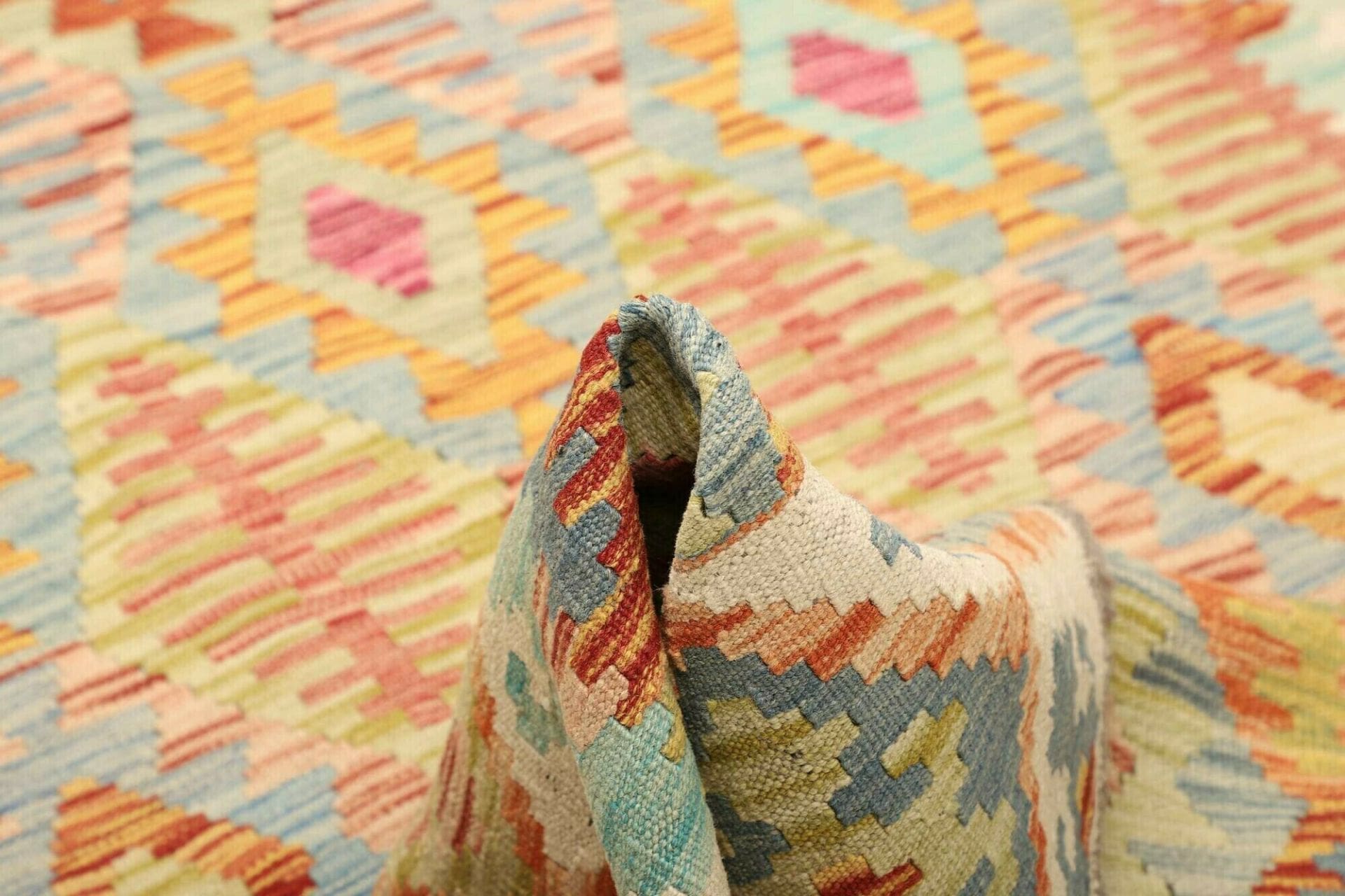 Kelim 163 × 207 cm aus Wolle, handgewebt