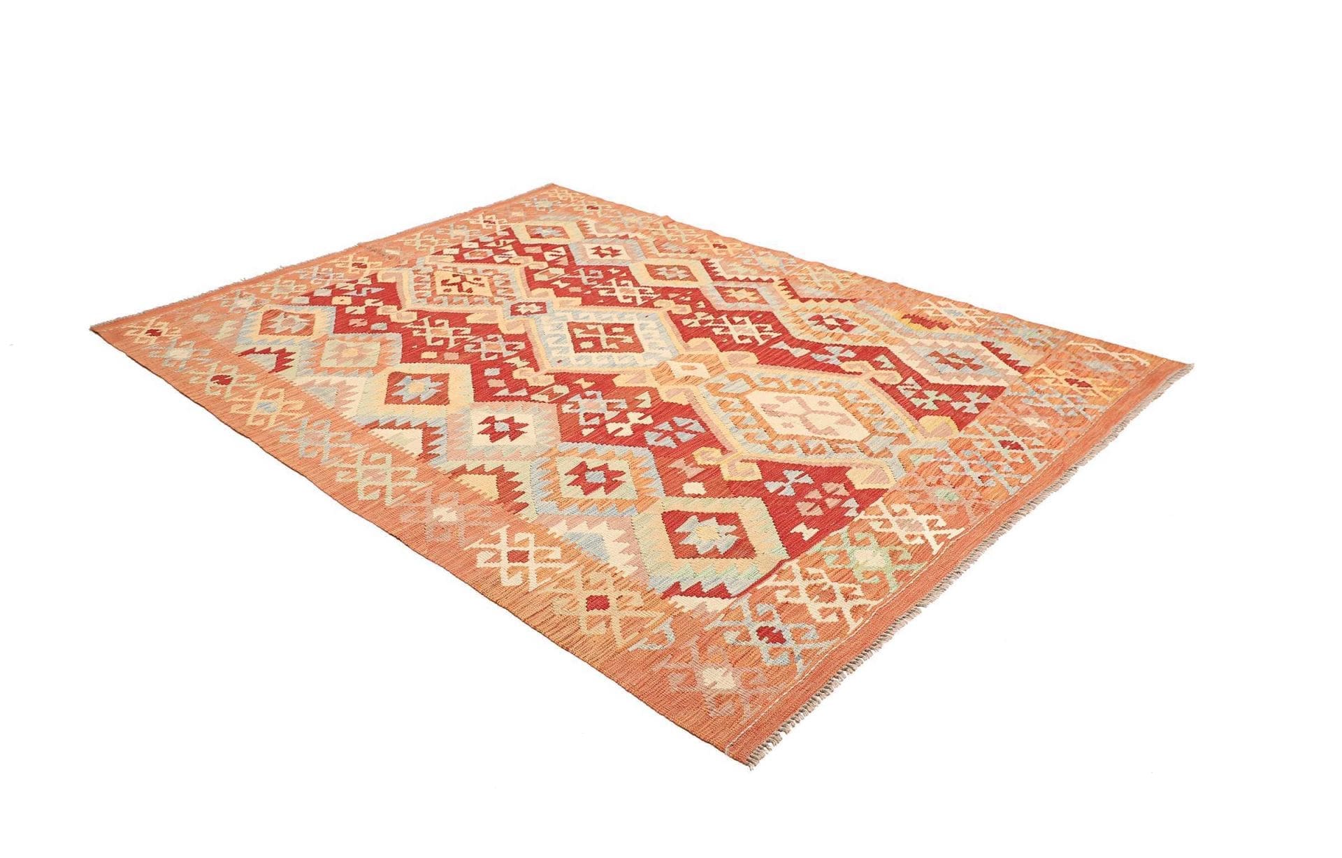 kelim-teppich-185-x-248cm-rustikales-design-handgewebt-2 Handgewebter Kelim 185 × 248 cm