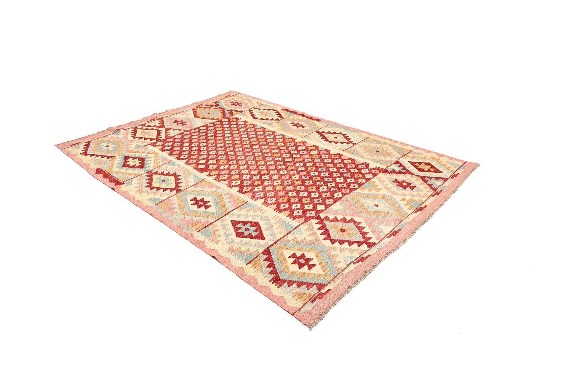 kelim-teppich-183-x-244cm-handgewebt-rustikales-design-aus-wolle-2 Kelim aus Pakistan, 183 × 244 cm