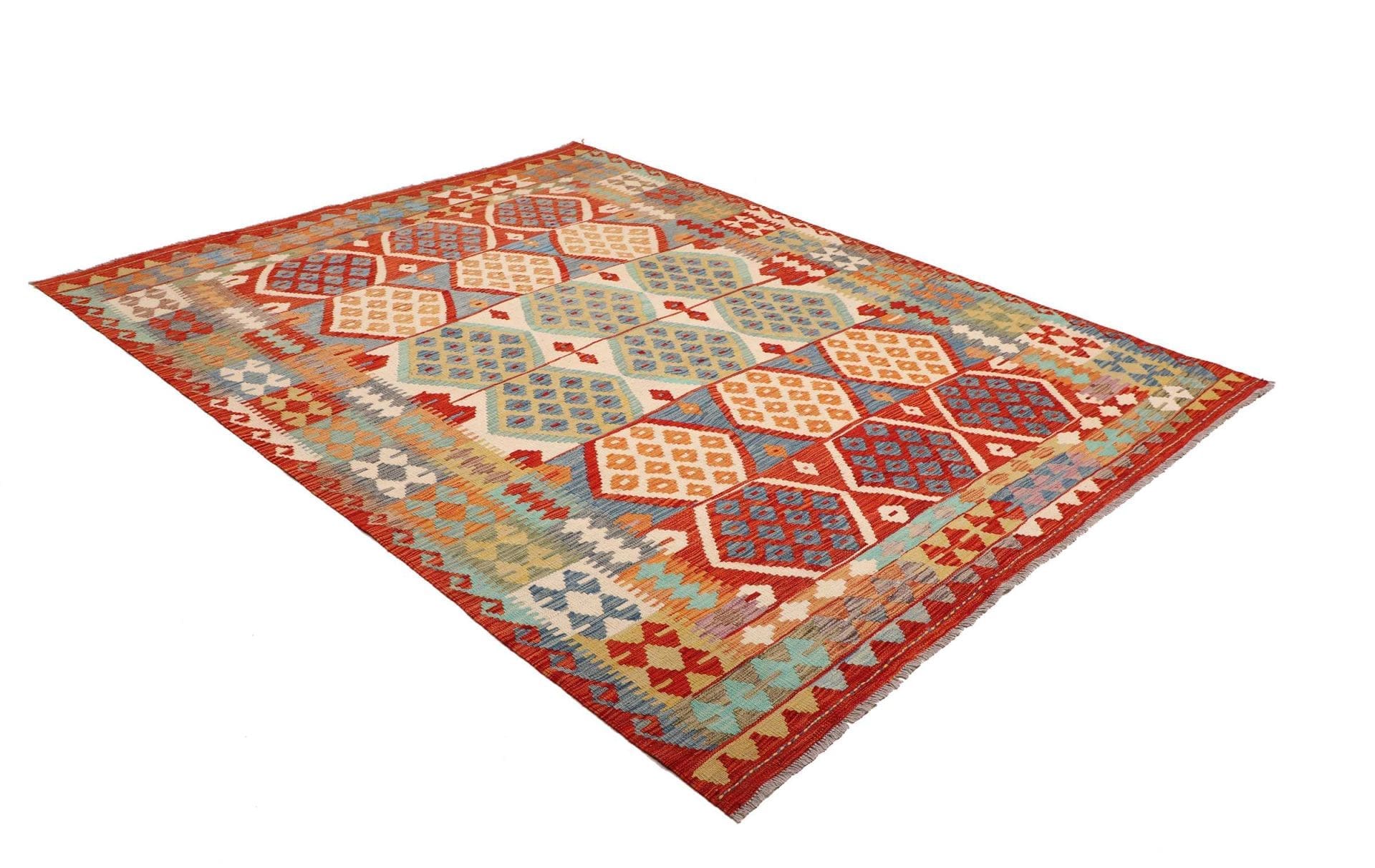 kelim-teppich-180-x-238-cm-handgewebt-rustikales-design-wolle-2 Kelim 180 × 238 cm aus Wolle, handgewebt