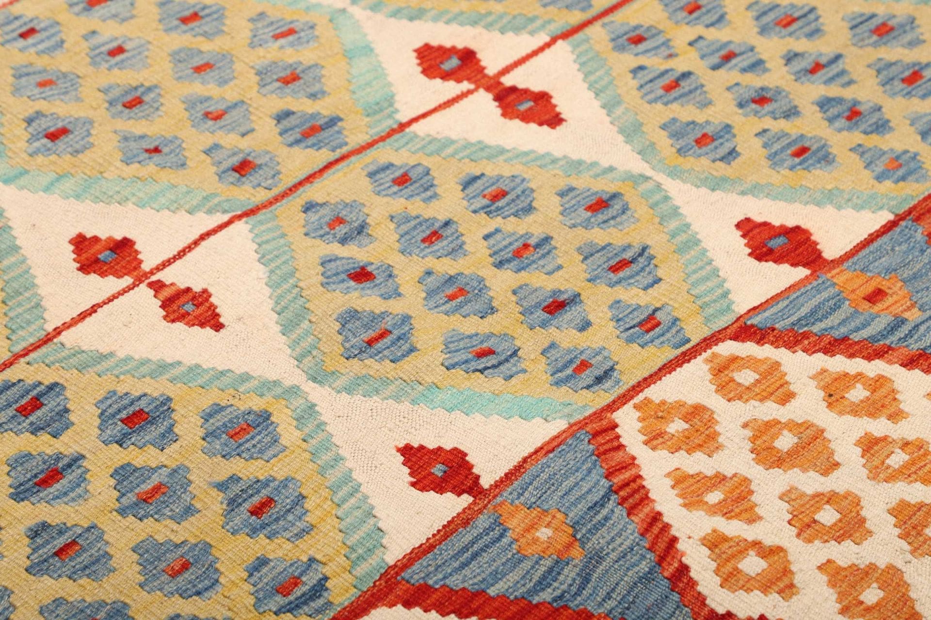 kelim-teppich-180-x-238-cm-handgewebt-rustikales-design-wolle-3 Kelim 180 × 238 cm aus Wolle, handgewebt