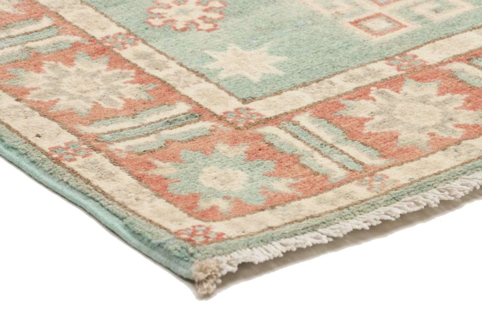 kazak-teppich-84-x-124cm-geometrisches-muster-handgeknupft-4 Handgeknüpfter Kazak Orientteppich 84 × 124 cm