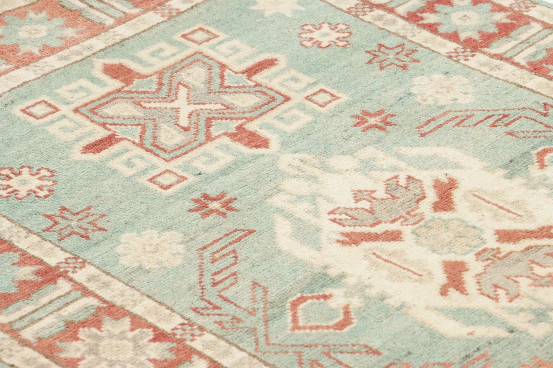 kazak-teppich-84-x-124cm-geometrisches-muster-handgeknupft-6 Handgeknüpfter Kazak Orientteppich 84 × 124 cm