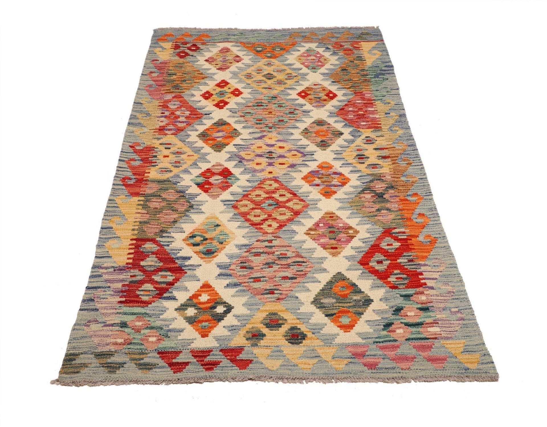 kelim-105-x-189cm-handgewebt-rustikales-flair-aus-wolle-1 Kelim aus Pakistan, 105 × 189 cm