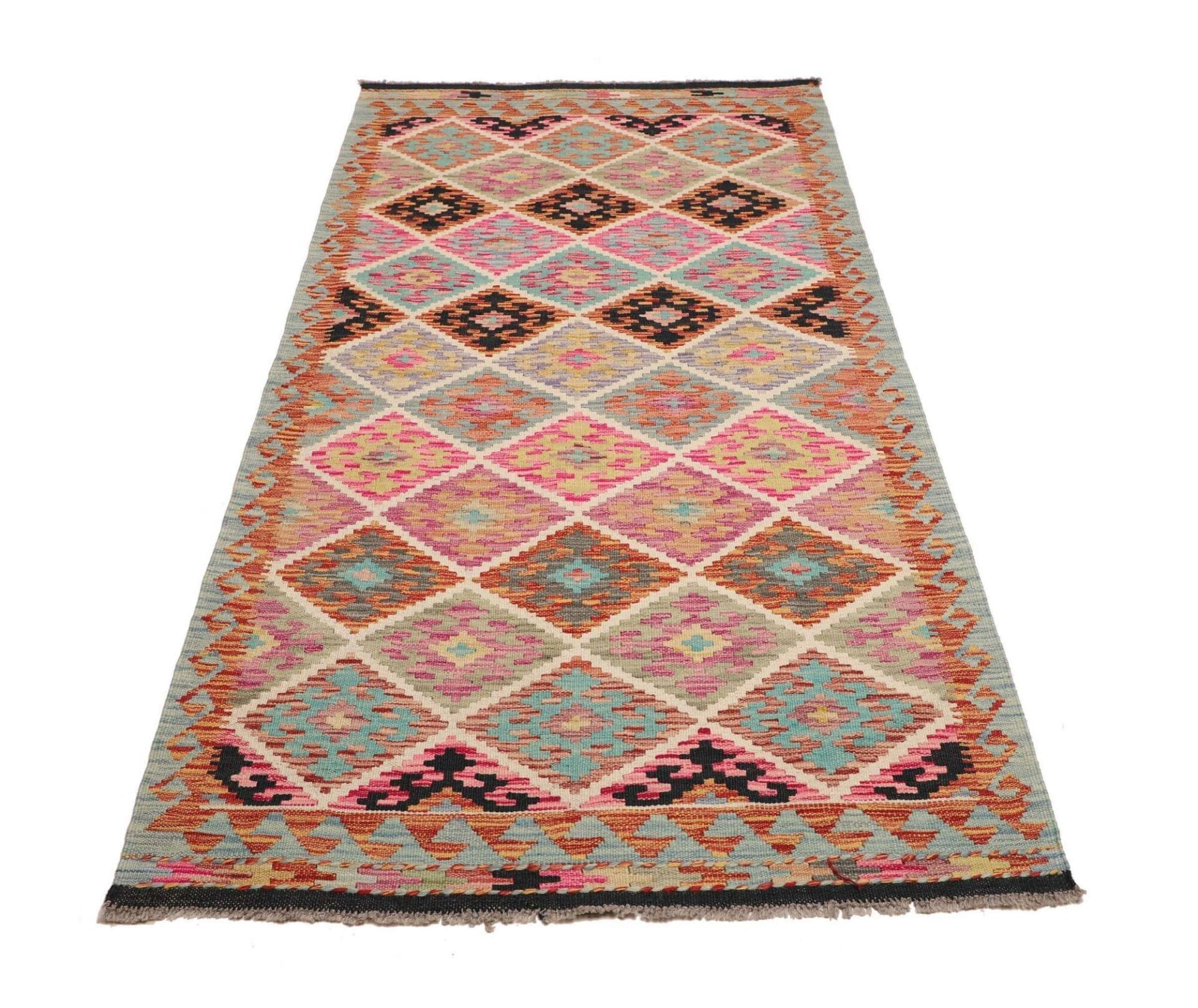 Kelim 106 × 202 cm aus Wolle, handgewebt