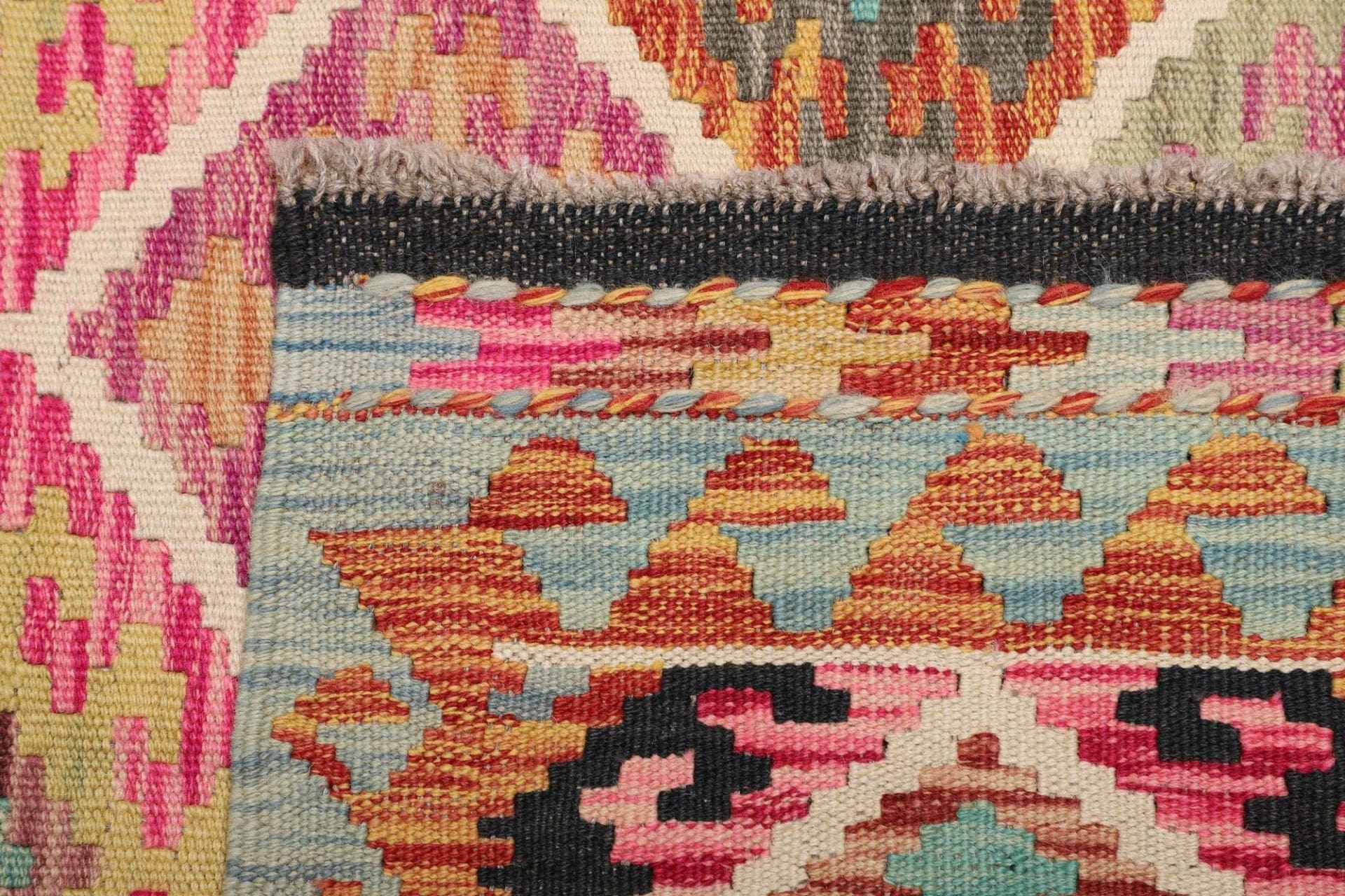 Kelim 106 × 202 cm aus Wolle, handgewebt