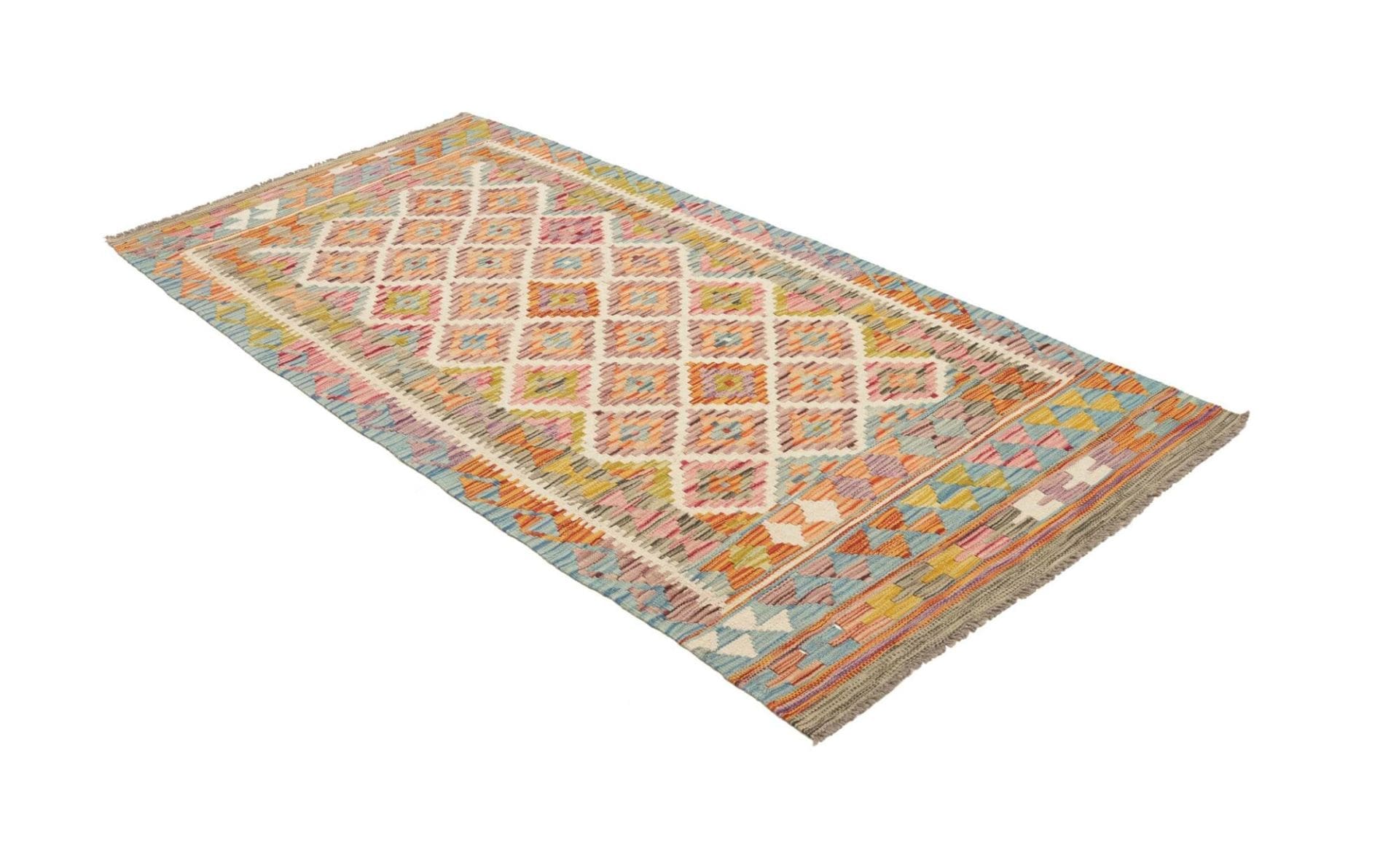 kelim-105-x-204-cm-handgewebter-teppich-aus-schurwolle-orientteppich-2 Handgewebter Kelim, 105 × 204 cm, Wolle