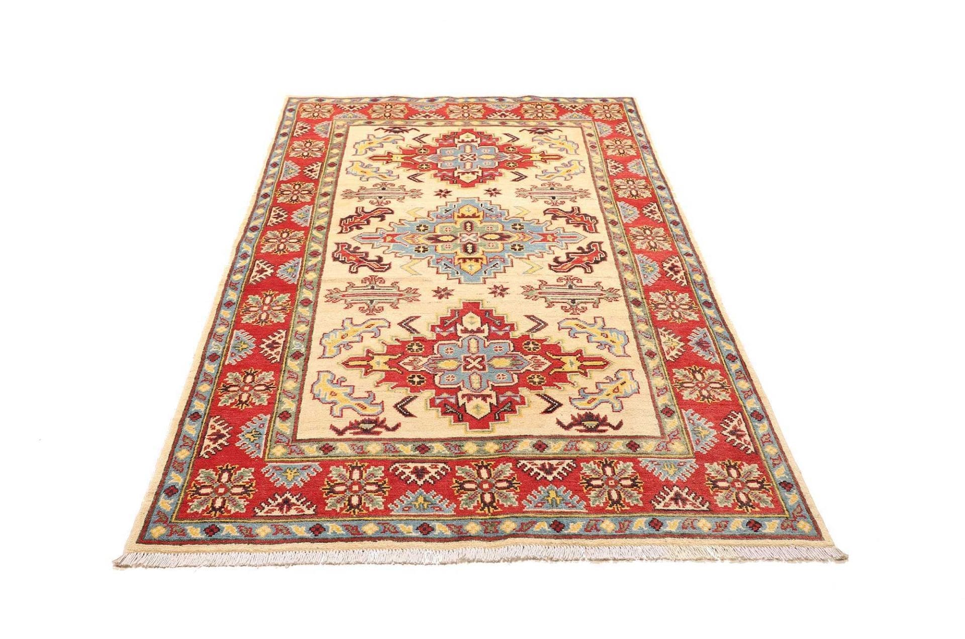 kazak-teppich-121-x-192-cm-geometrische-muster-handgeknupft-3 Kazak Orientteppich aus Pakistan, 121 × 192 cm