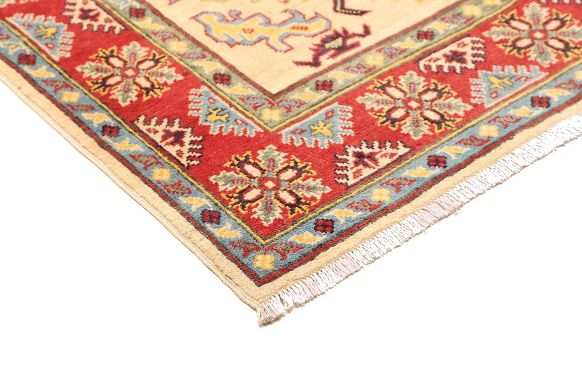 kazak-teppich-121-x-192-cm-geometrische-muster-handgeknupft-4 Kazak Orientteppich aus Pakistan, 121 × 192 cm