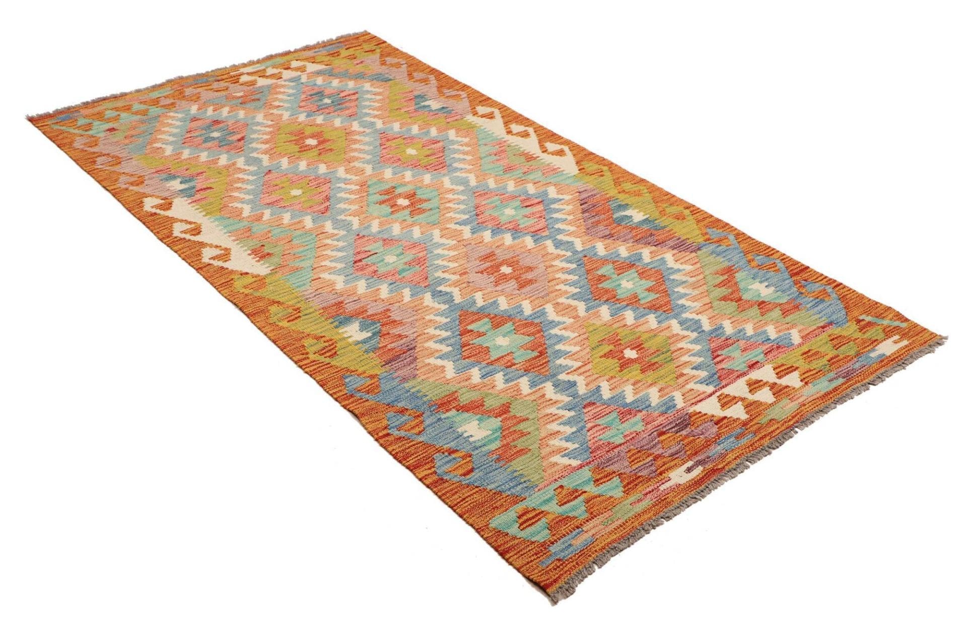 Kelim 105 × 201 cm aus Wolle, handgewebt