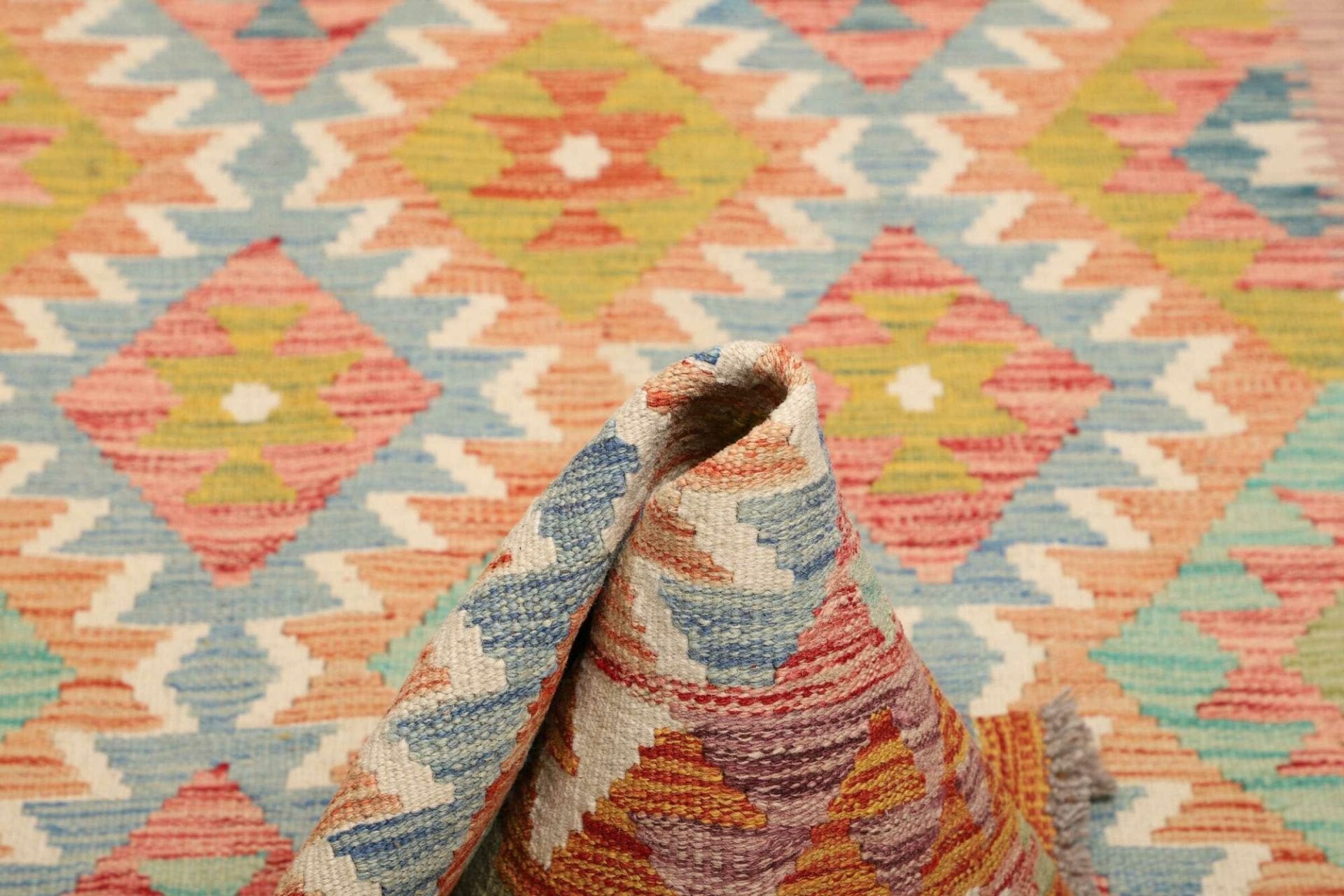Kelim 105 × 201 cm aus Wolle, handgewebt