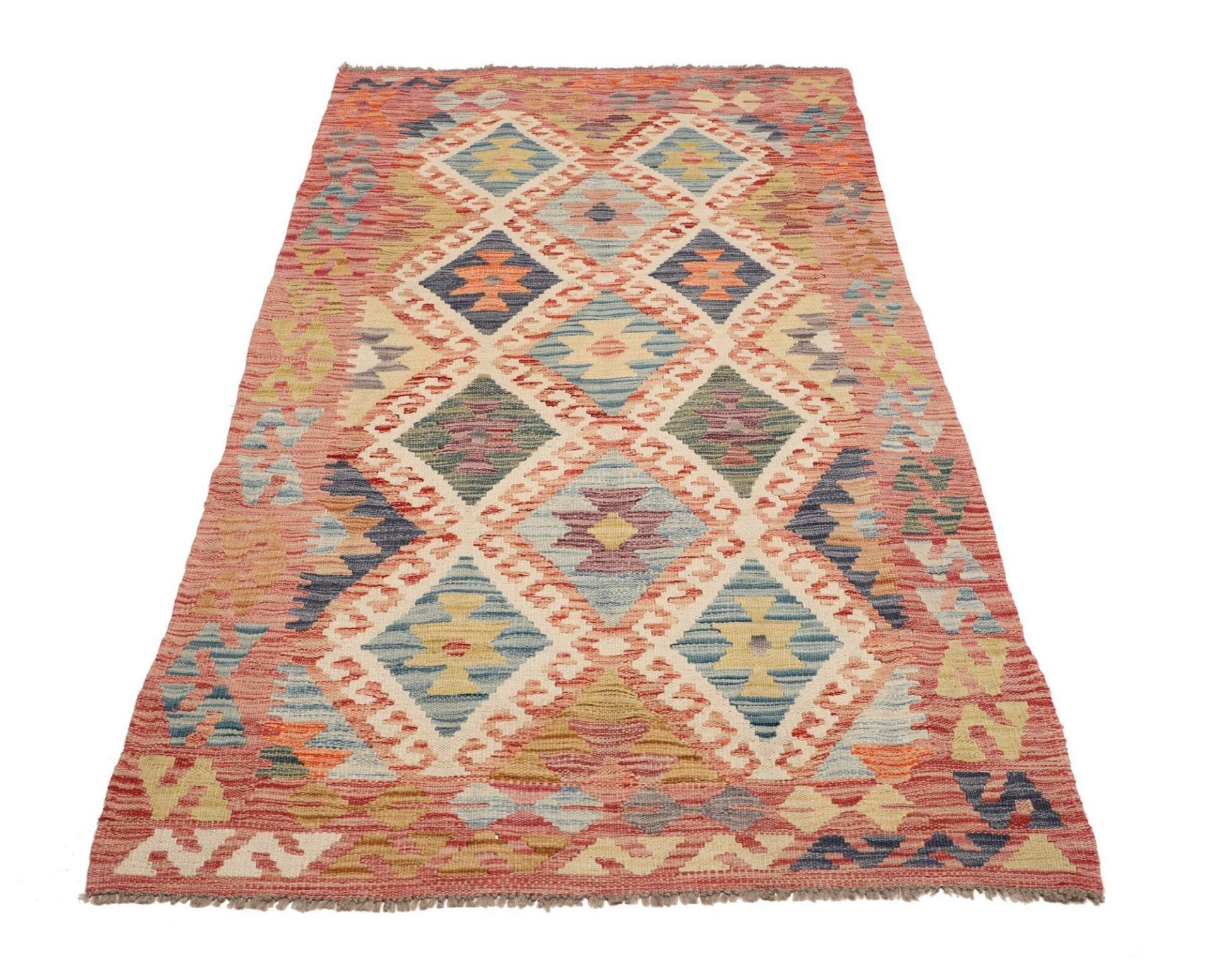 Kelim 107 × 210 cm aus Wolle, handgewebt