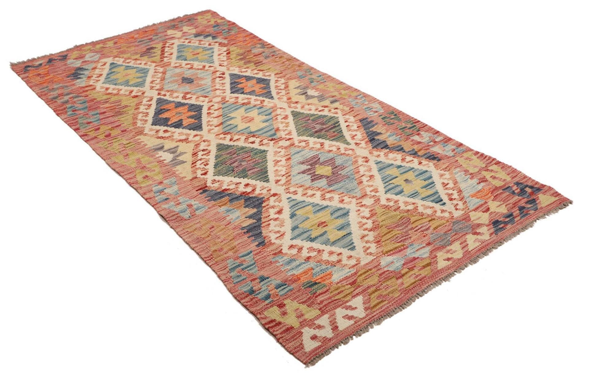 Kelim 107 × 210 cm aus Wolle, handgewebt