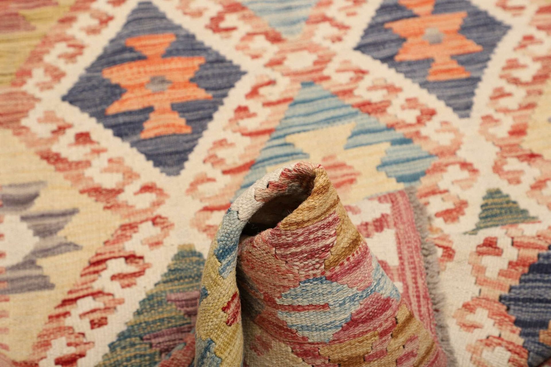 Kelim 107 × 210 cm aus Wolle, handgewebt