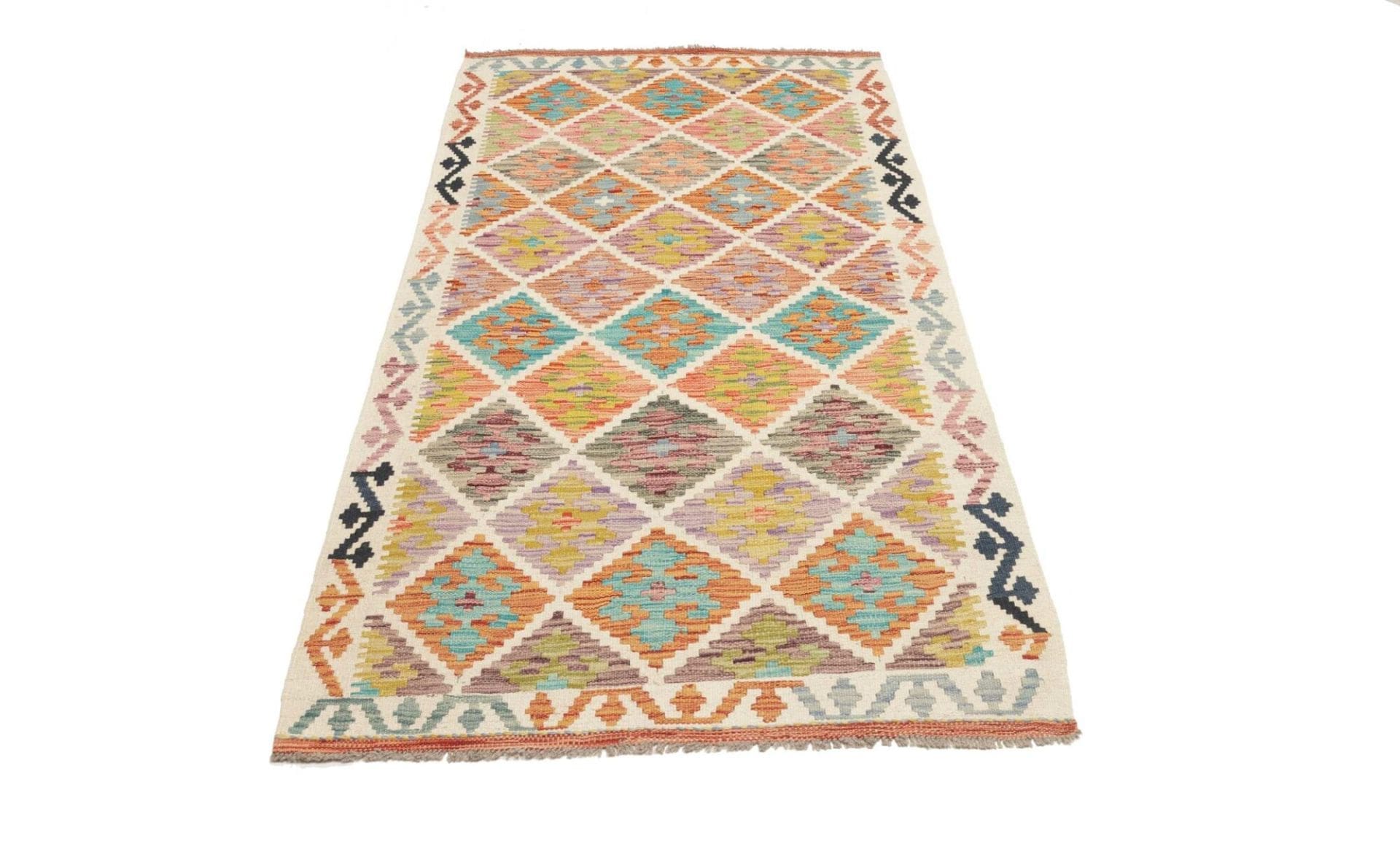 Kelim 102 × 199 cm aus Wolle, handgewebt