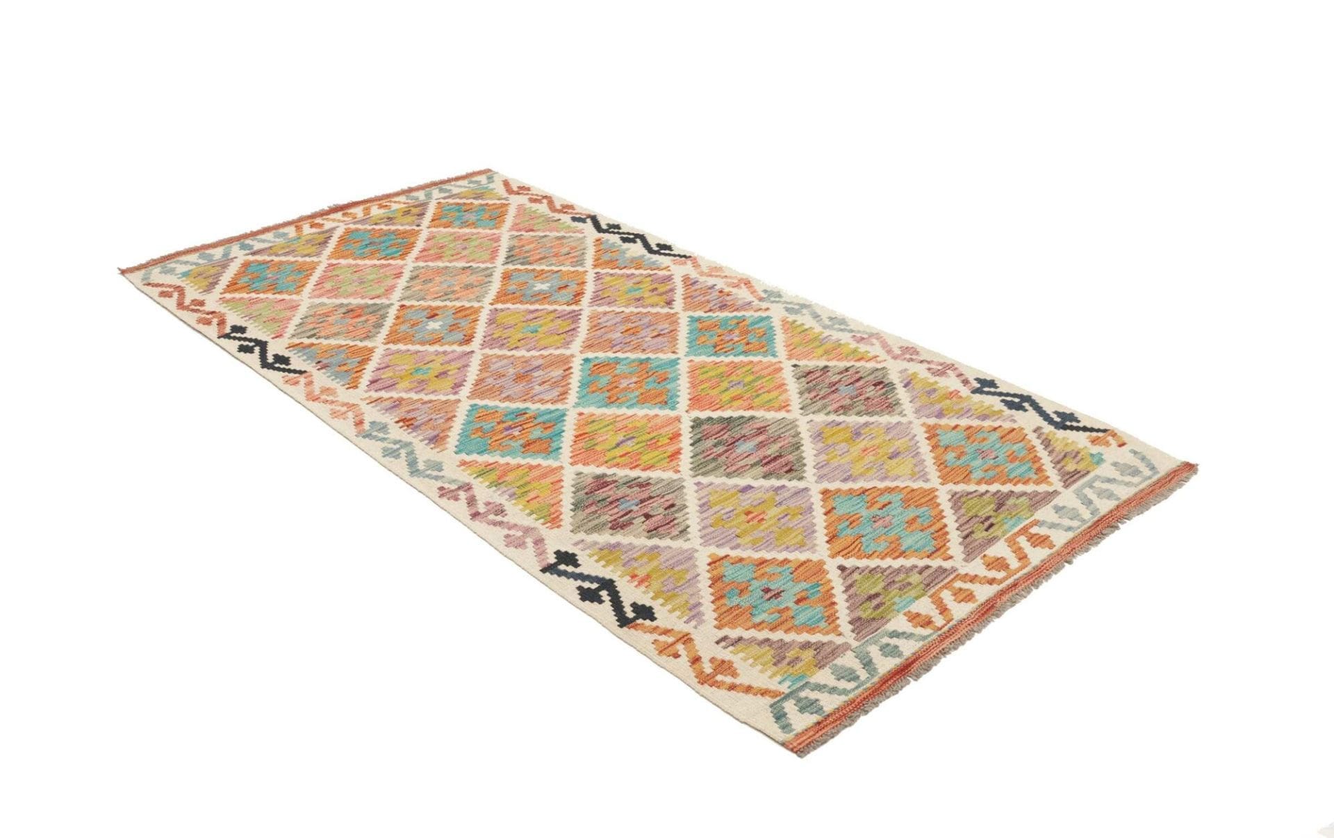 Kelim 102 × 199 cm aus Wolle, handgewebt