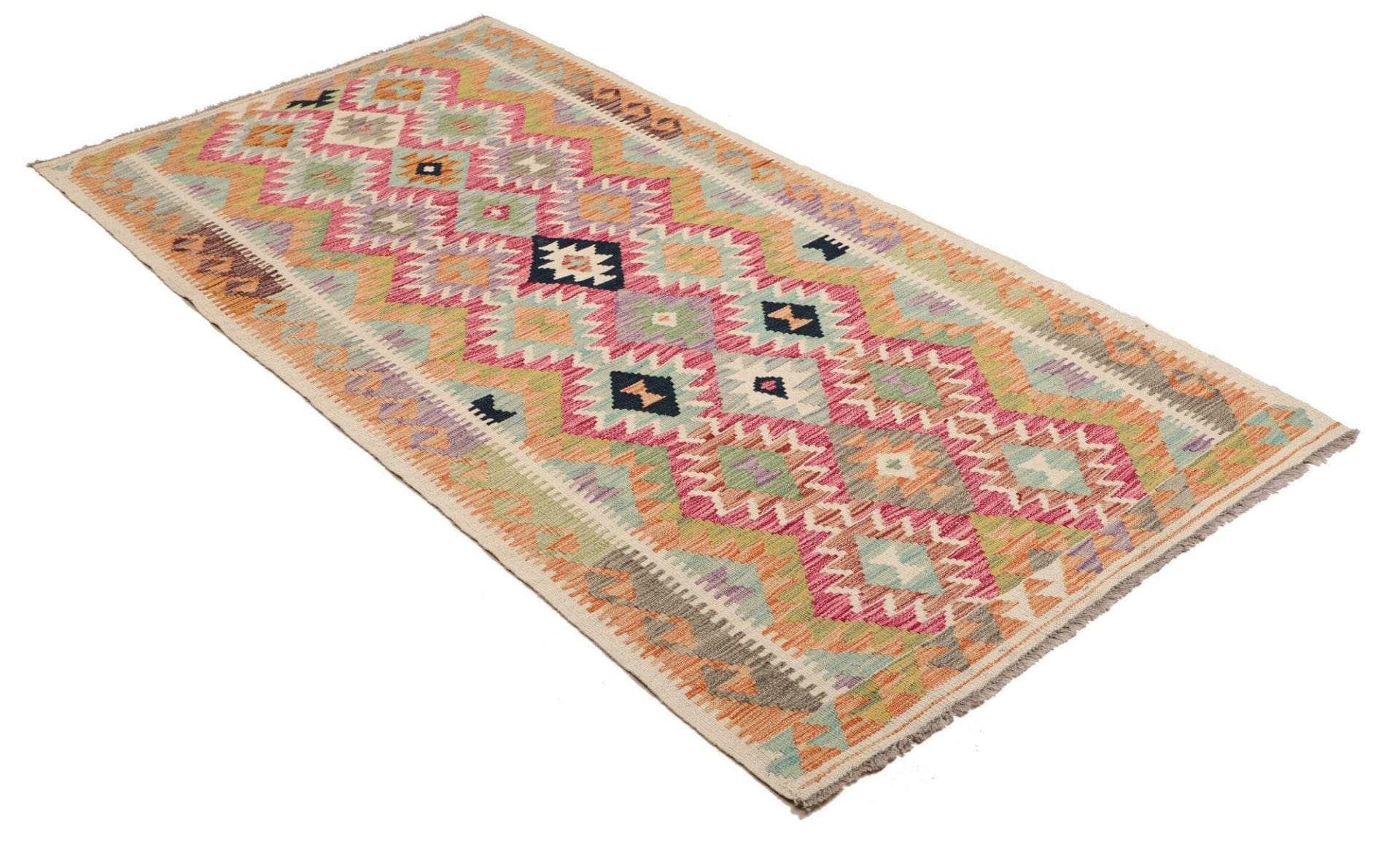 Kelim 104 × 200 cm aus Wolle, handgewebt
