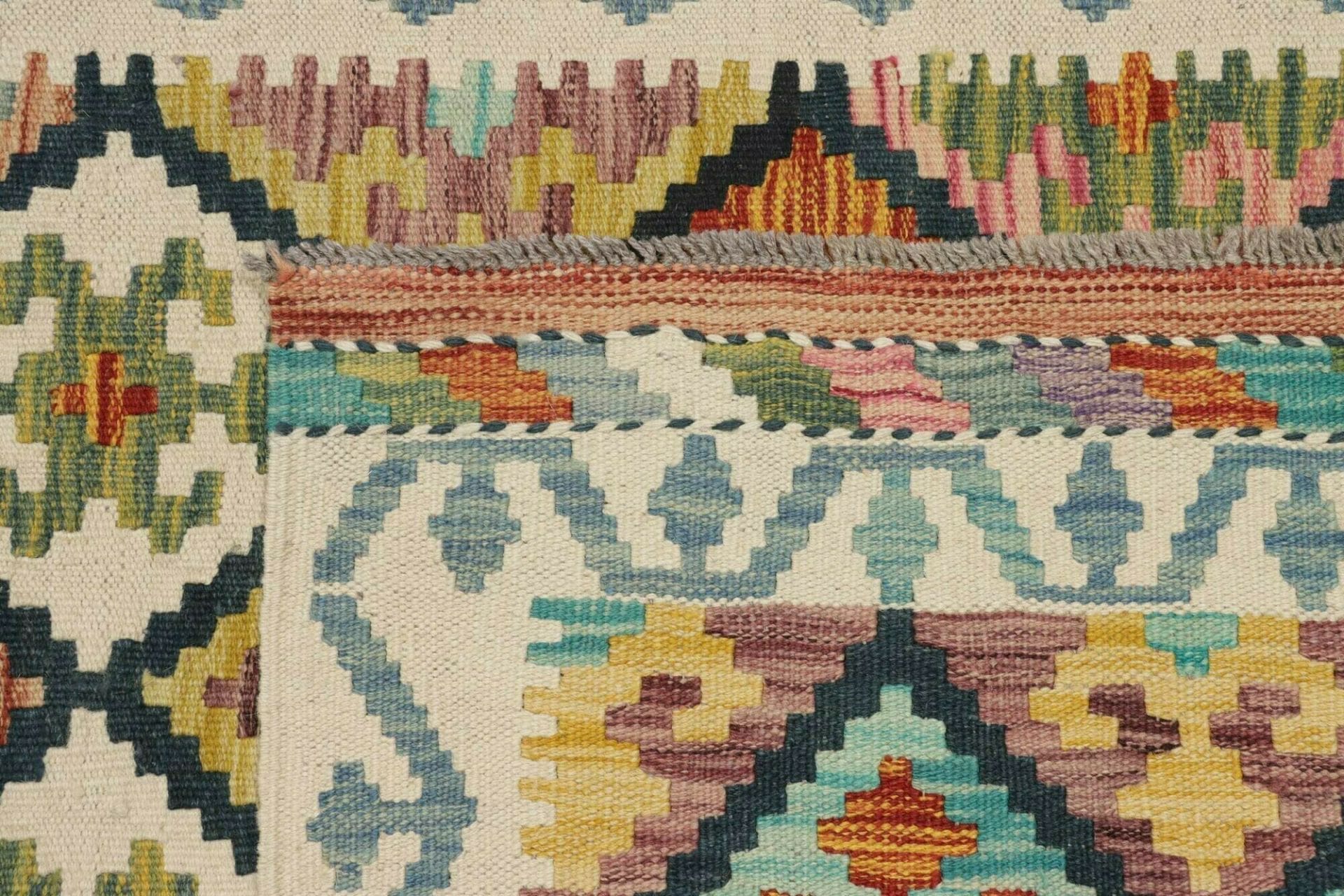 kelim-teppich-102-x-200-cm-aus-schurwolle-handgewebt-orientalisch-6 Handgewebter Kelim, 102 × 200 cm, Wolle