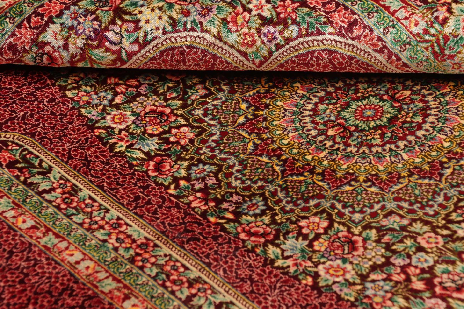 Ghom Perserteppich aus Iran, 84 × 118 cm