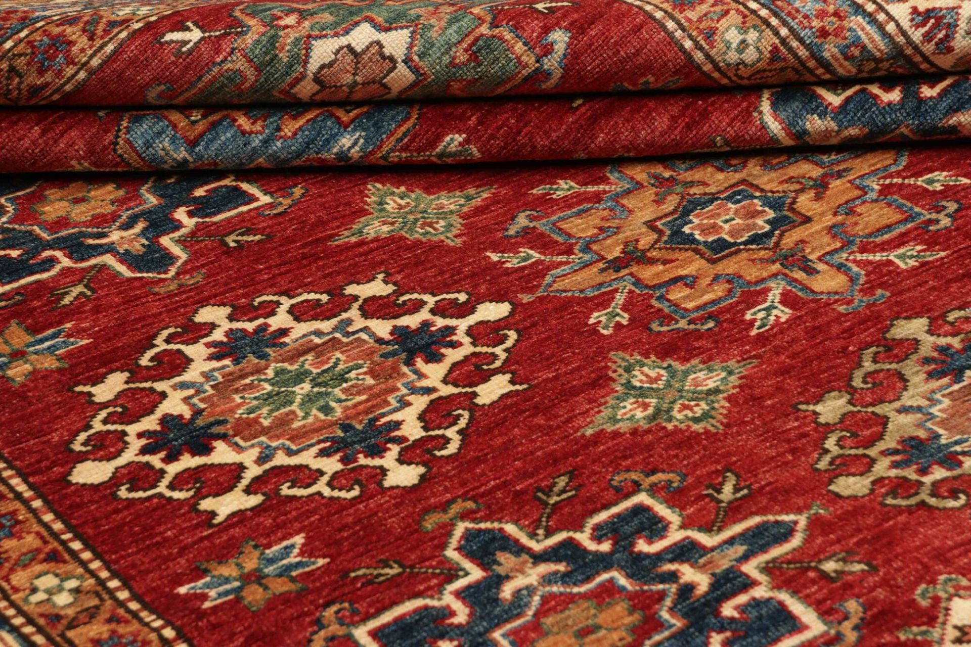 Kazak Orientteppich 191 × 264 cm aus Wolle, handgeknüpft
