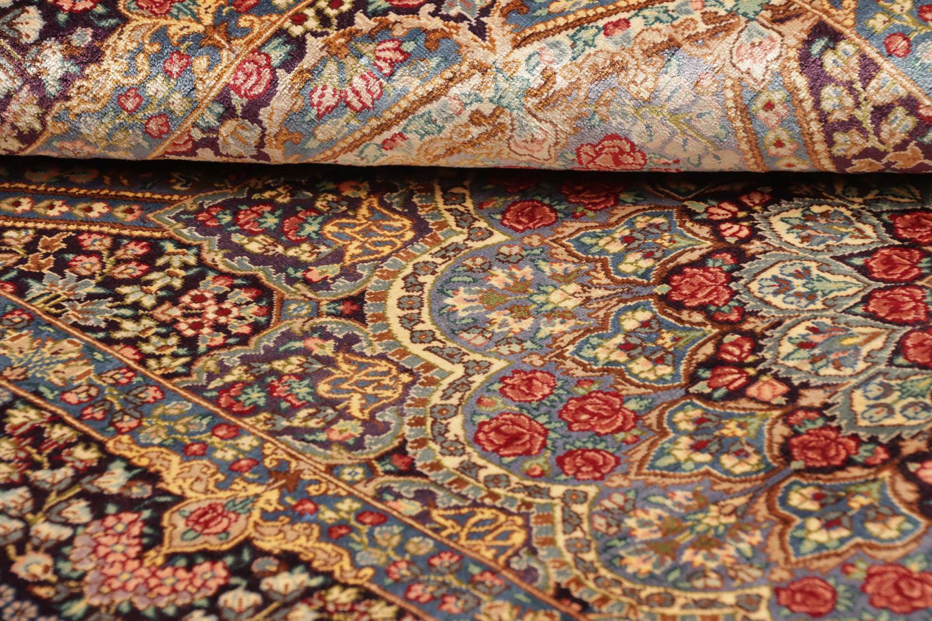Ghom Perserteppich aus Iran, 84 × 123 cm