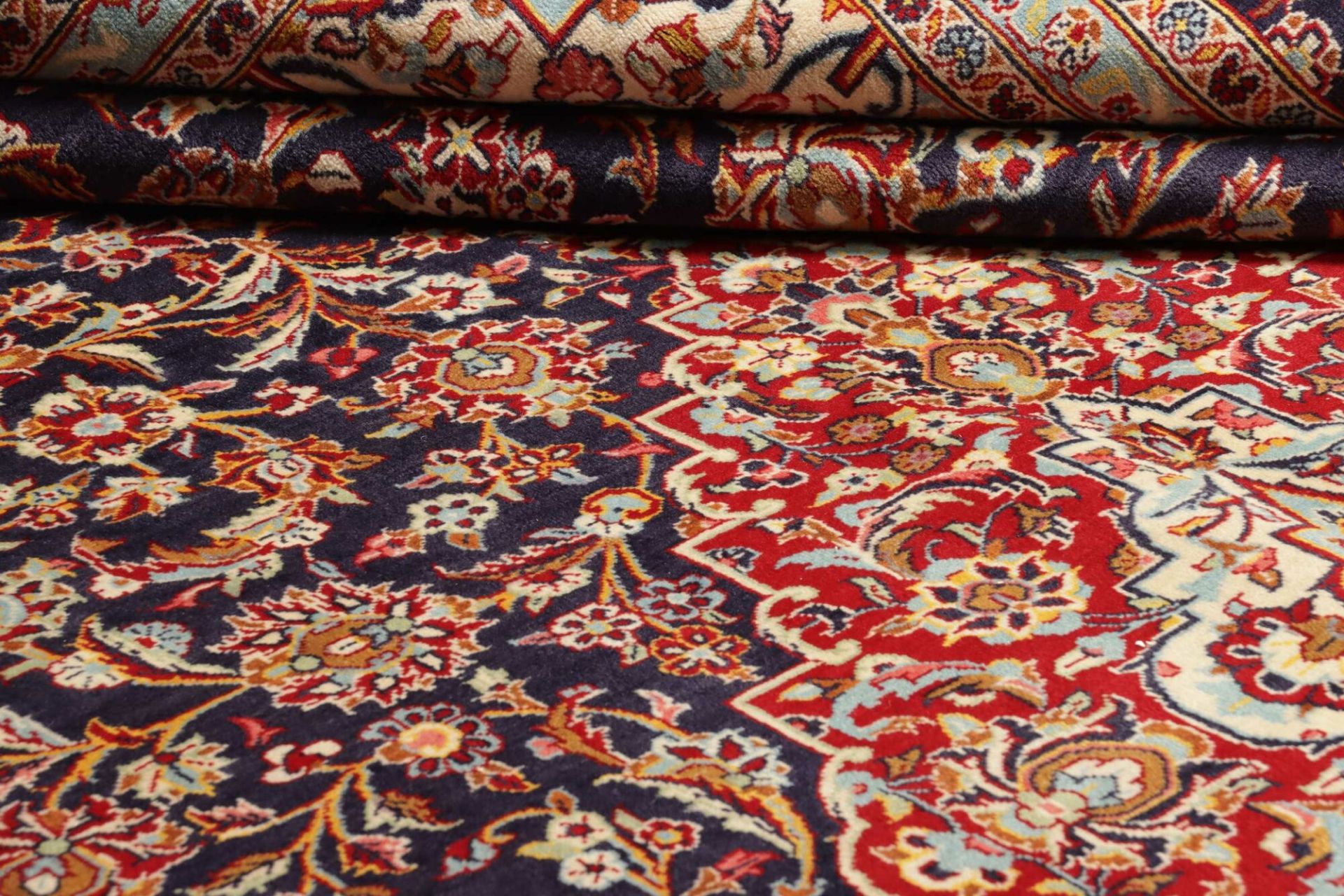 Handgeknüpfter Kashan Perserteppich, 303 × 428 cm, Wolle