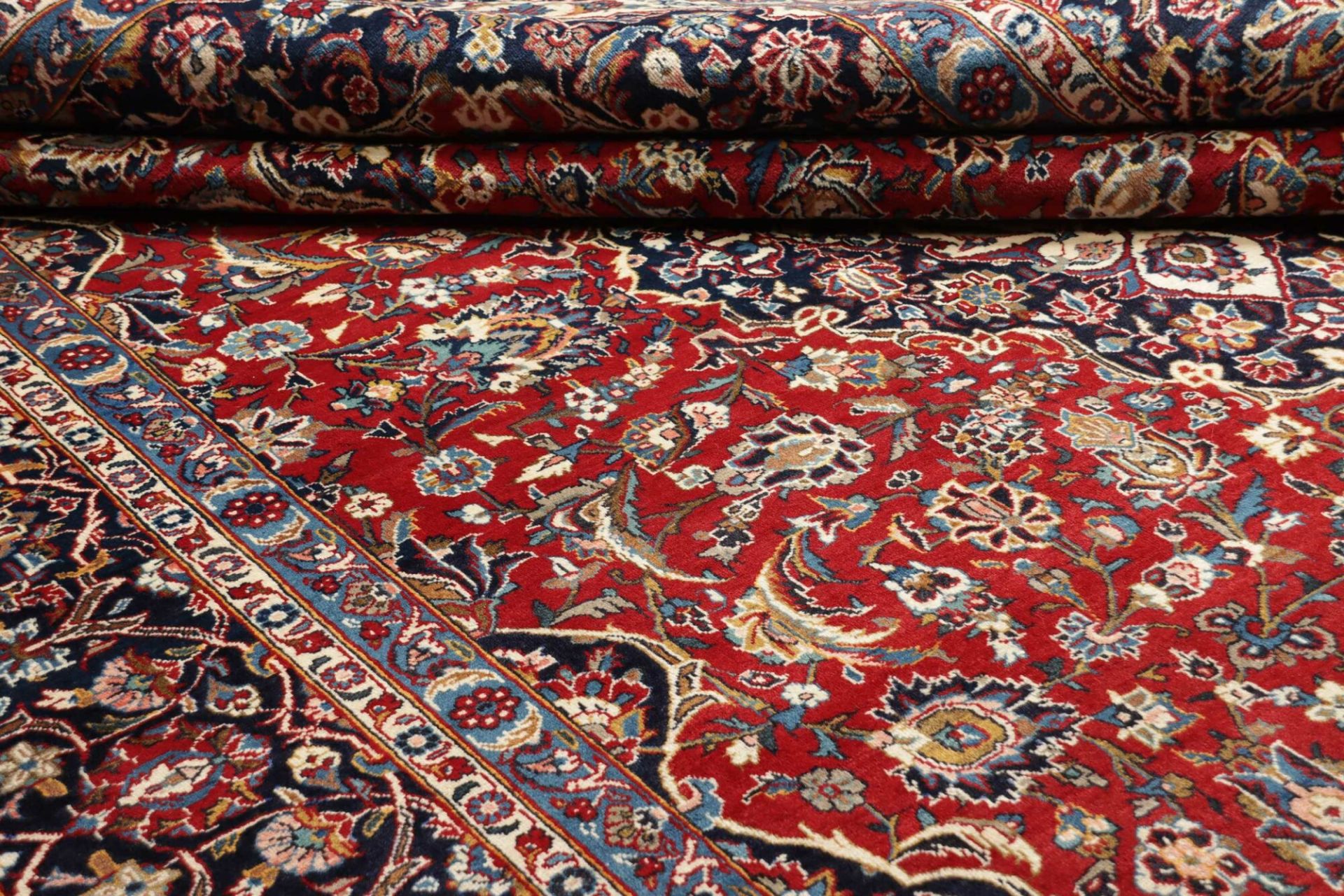 Handgeknüpfter Kashan Perserteppich, 258 × 380 cm, Wolle