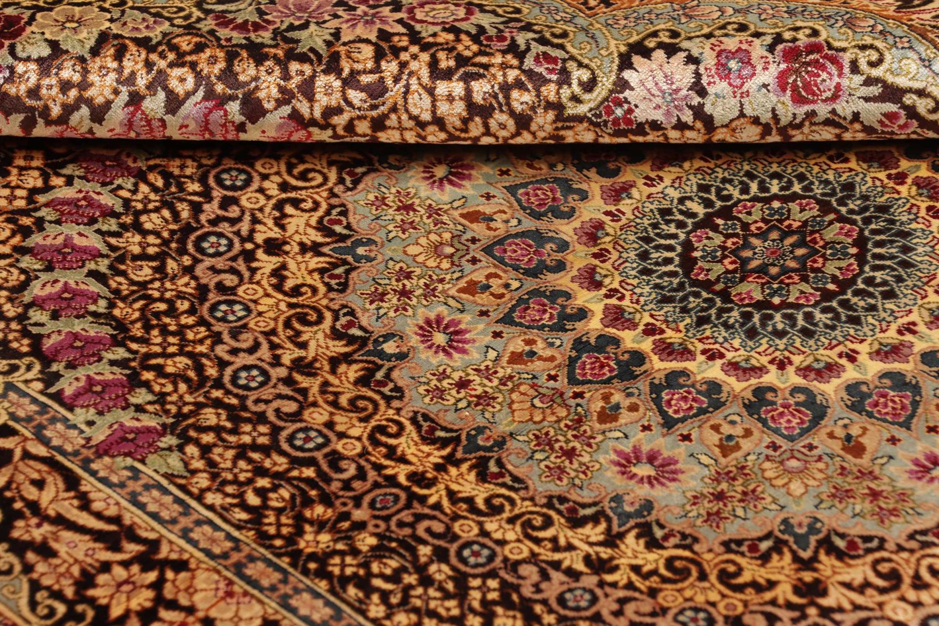 Ghom Perserteppich aus Iran, 82 × 121 cm