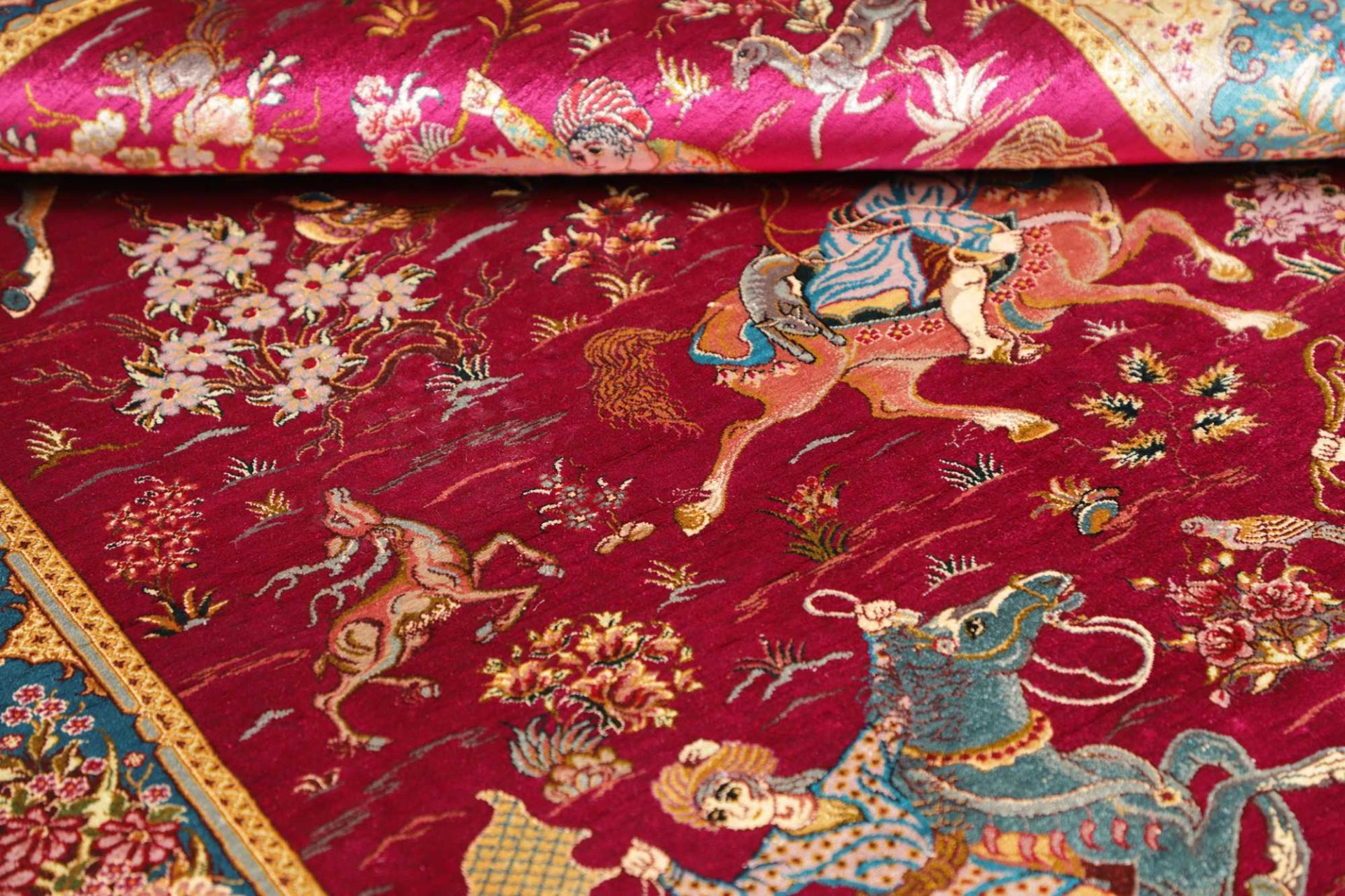 Ghom Perserteppich aus Iran, 103 × 148 cm