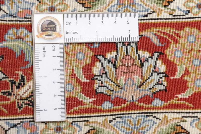 Isfahan Perserteppich 103 × 145 cm aus Wolle & Seide, handgeknüpft