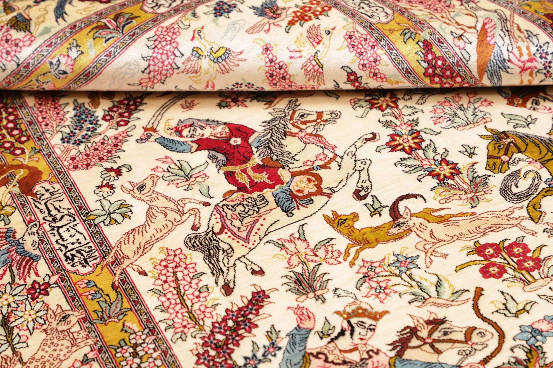 Ghom Perserteppich aus Iran, 101 × 150 cm