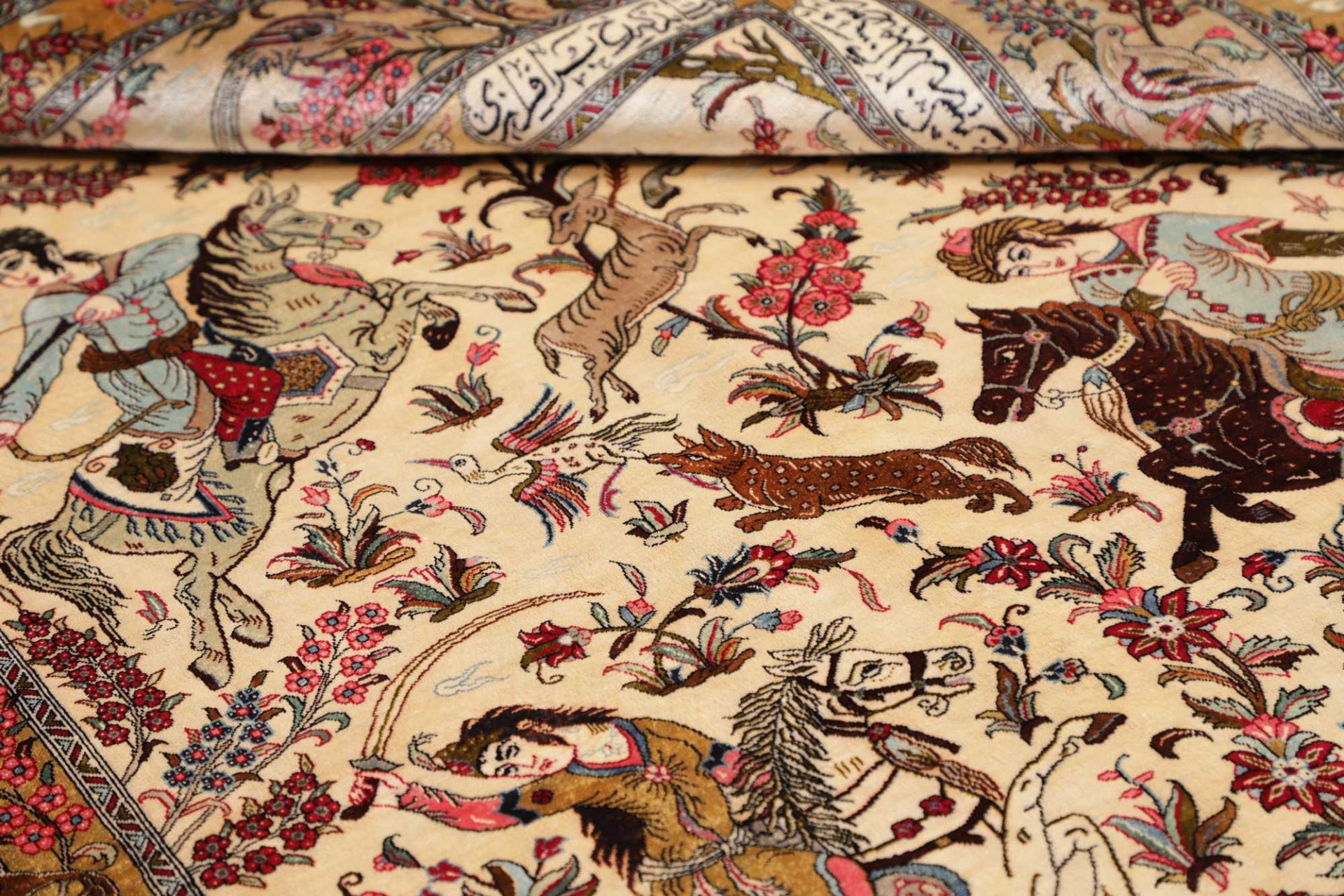 Ghom Perserteppich aus Iran, 135 × 203 cm