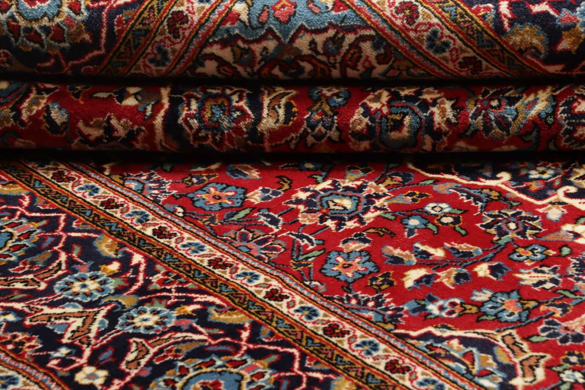 Handgeknüpfter Kashan Perserteppich, 198 × 303 cm, Wolle