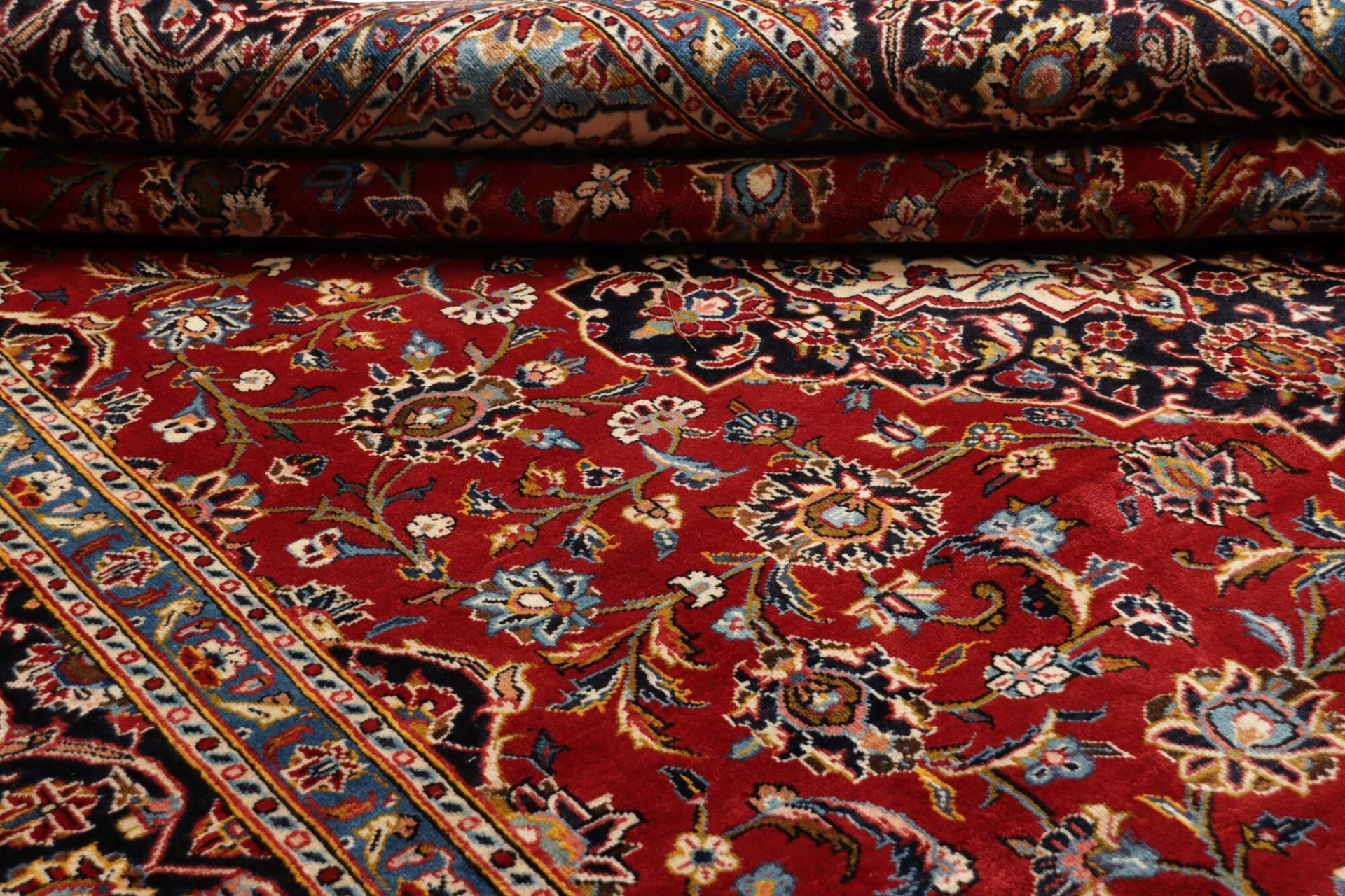 Handgeknüpfter Kashan Perserteppich, 250 × 343 cm, Wolle