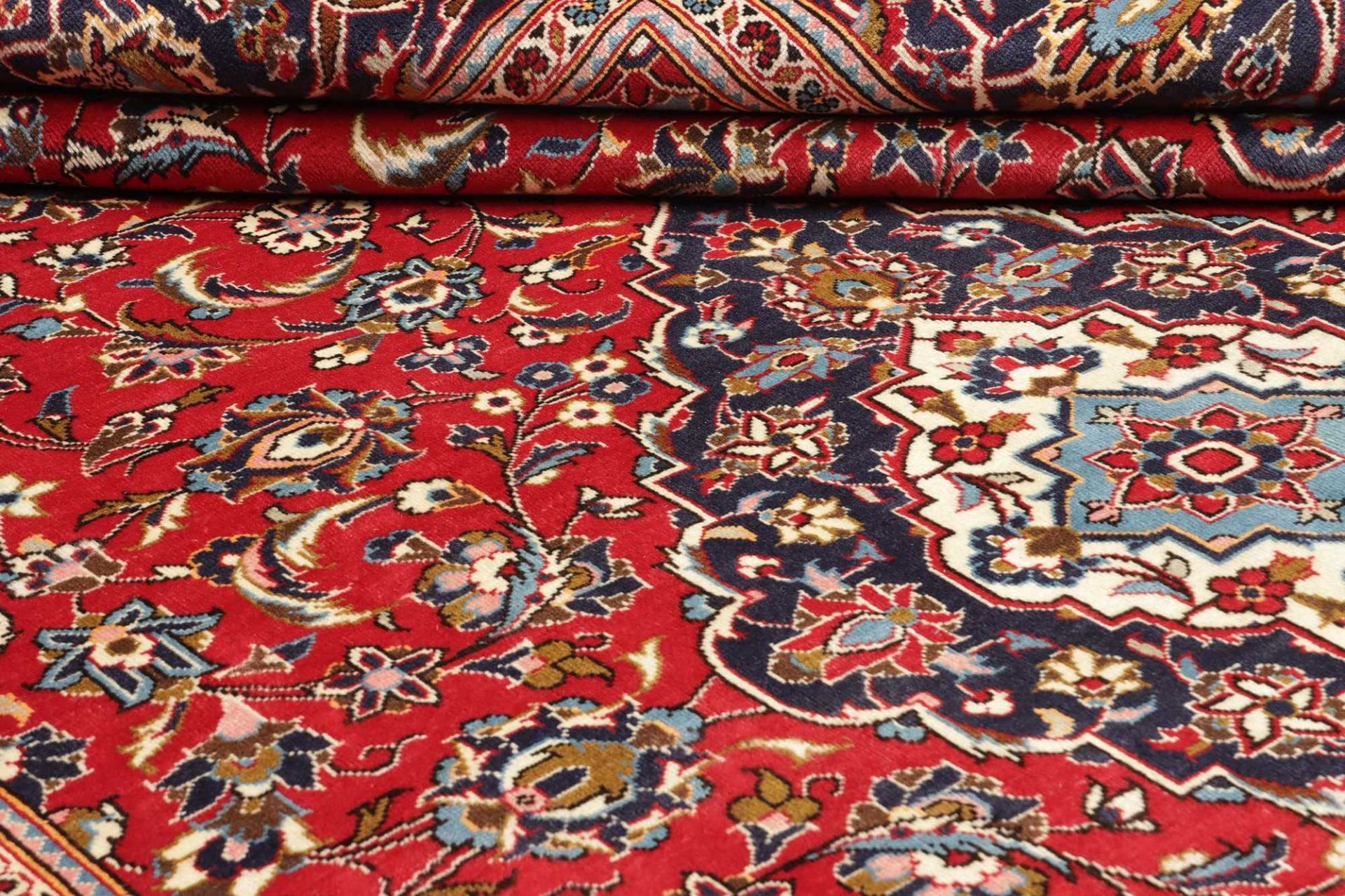 Handgeknüpfter Kashan Perserteppich 245 × 353 cm