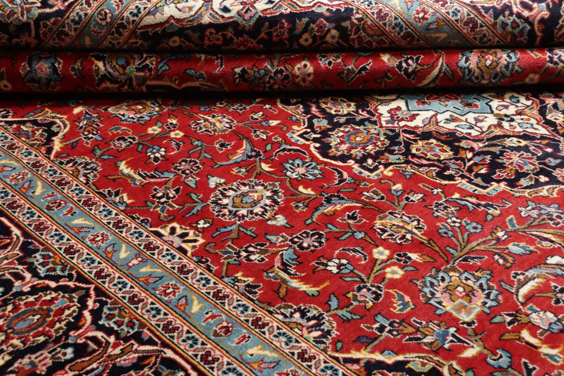 Handgeknüpfter Kashan Perserteppich, 249 × 354 cm, Wolle