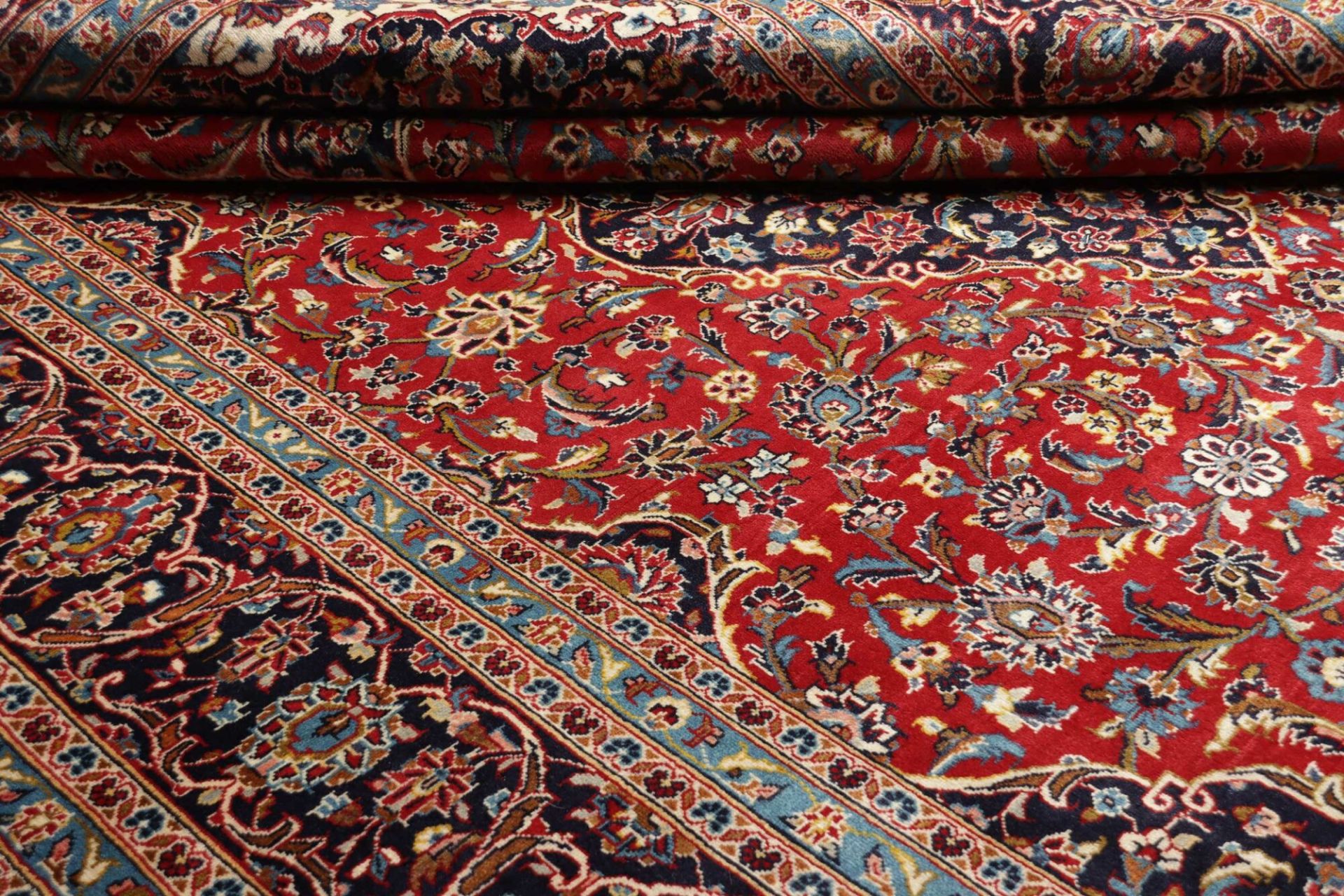 Kashan Perserteppich 253 × 360 cm aus Wolle, handgeknüpft