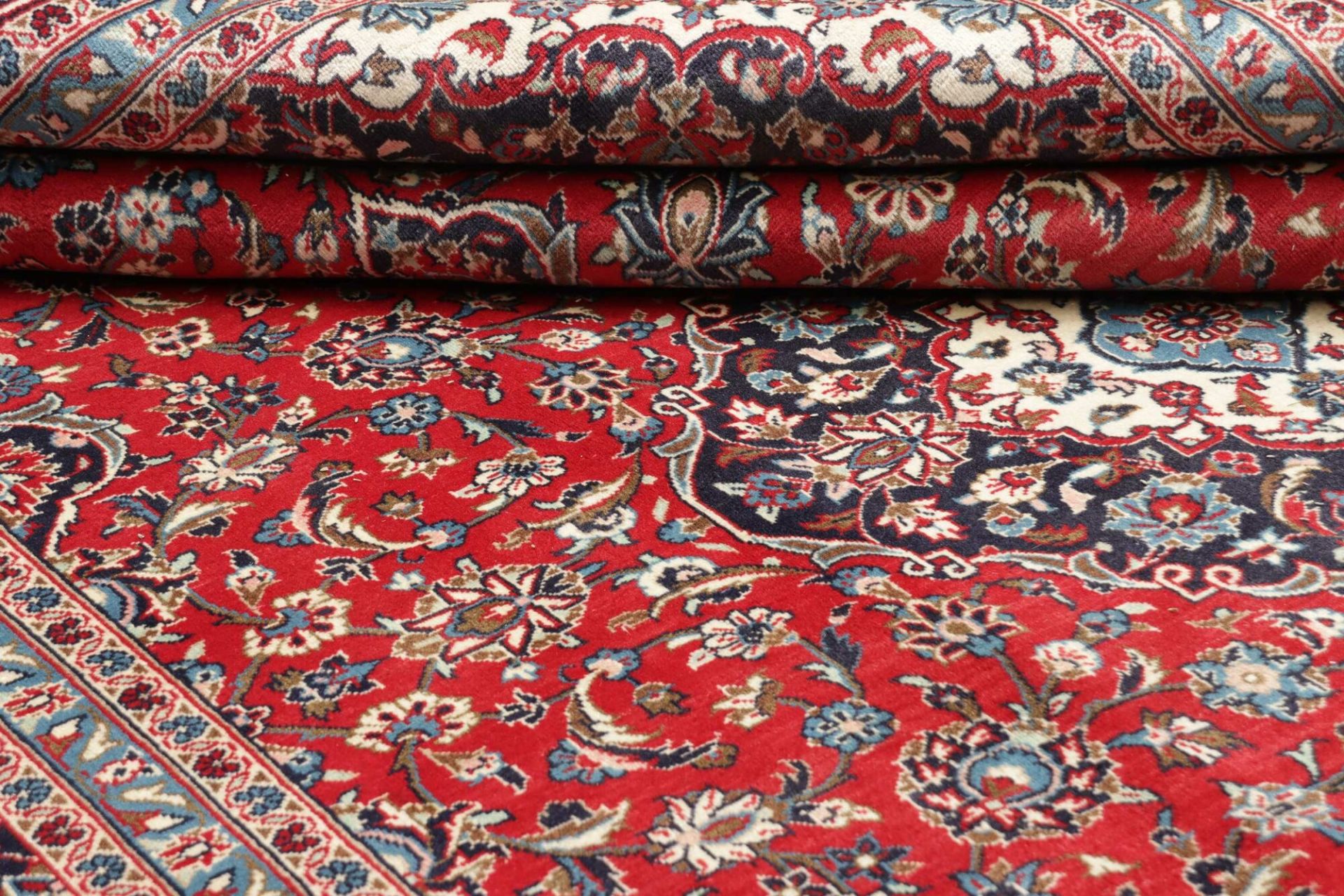 Handgeknüpfter Kashan Perserteppich 246 × 355 cm
