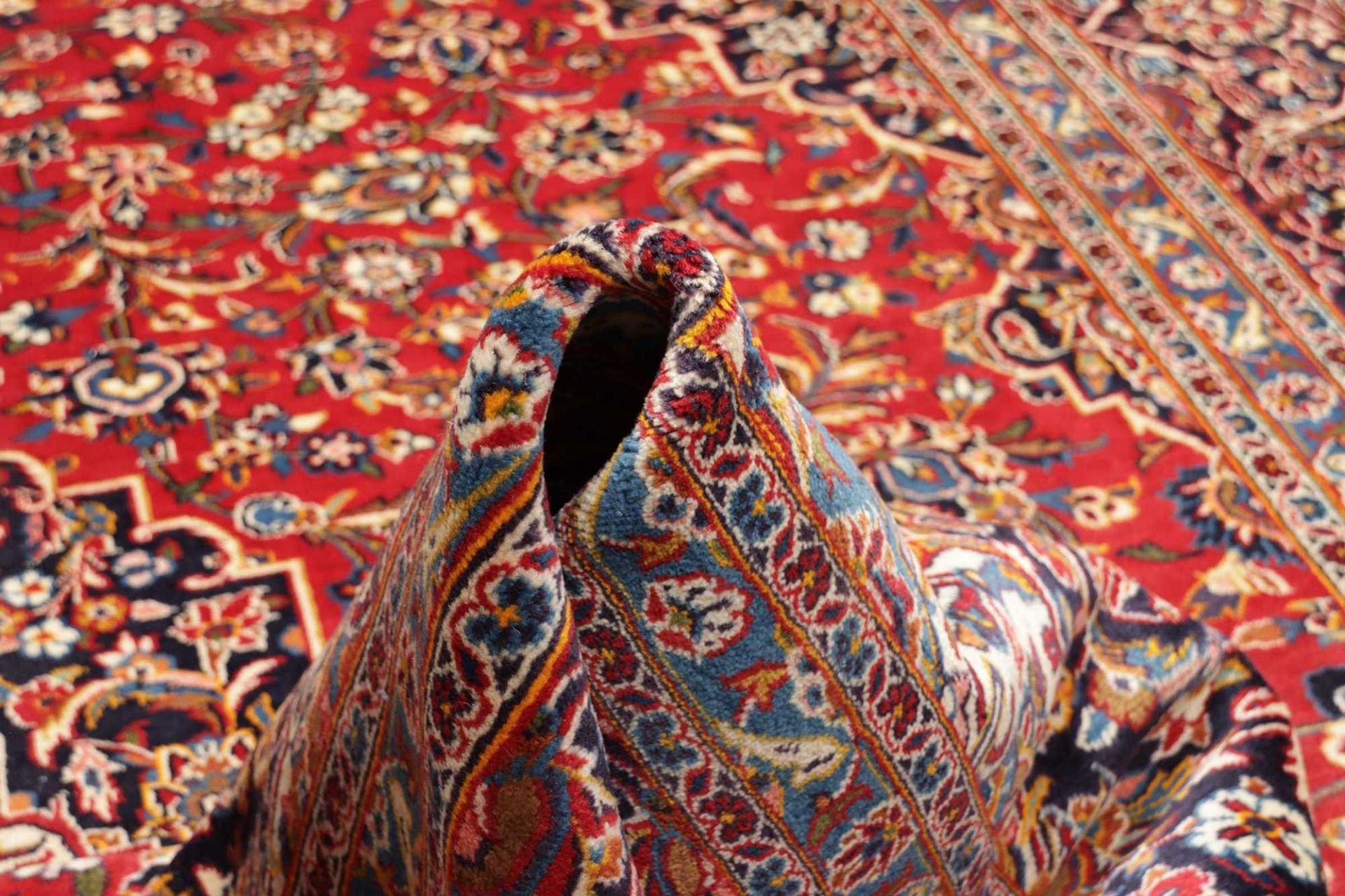 Handgeknüpfter Kashan Perserteppich 296 × 407 cm