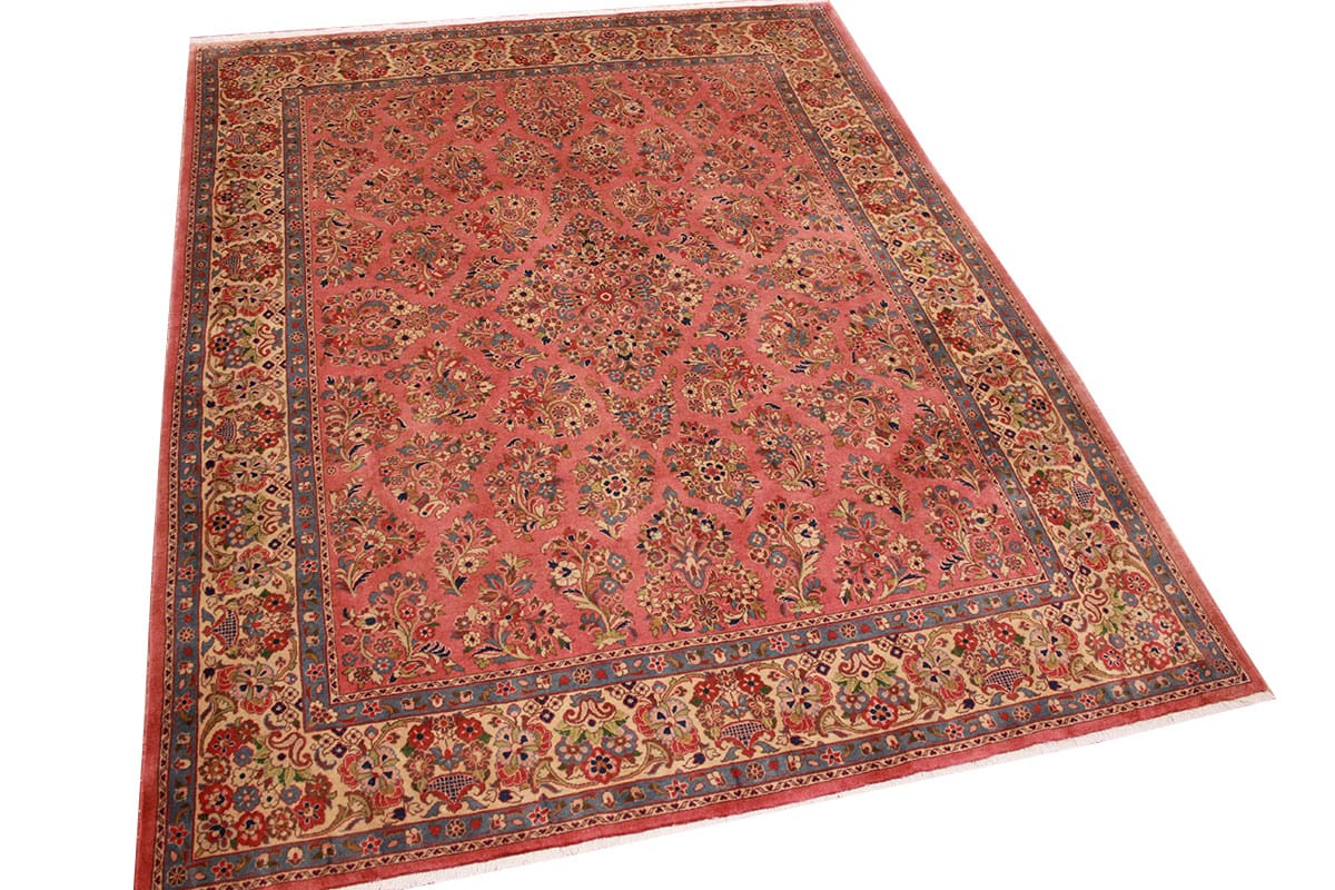 perser-teppich-sarough-270x216-cm-rot-wolle-handgeknupft-1 Handgeknüpfter Sarough Farahan Perserteppich, Wolle
