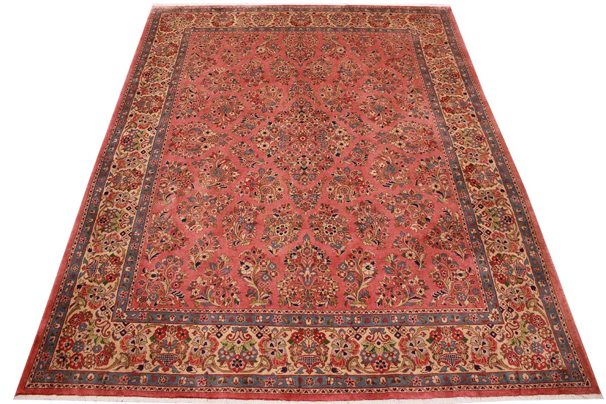 perser-teppich-sarough-270x216-cm-rot-wolle-handgeknupft-2 Handgeknüpfter Sarough Farahan Perserteppich, Wolle