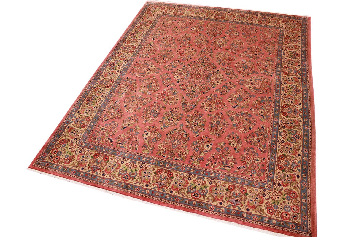 perser-teppich-sarough-270x216-cm-rot-wolle-handgeknupft-3 Handgeknüpfter Sarough Farahan Perserteppich, Wolle
