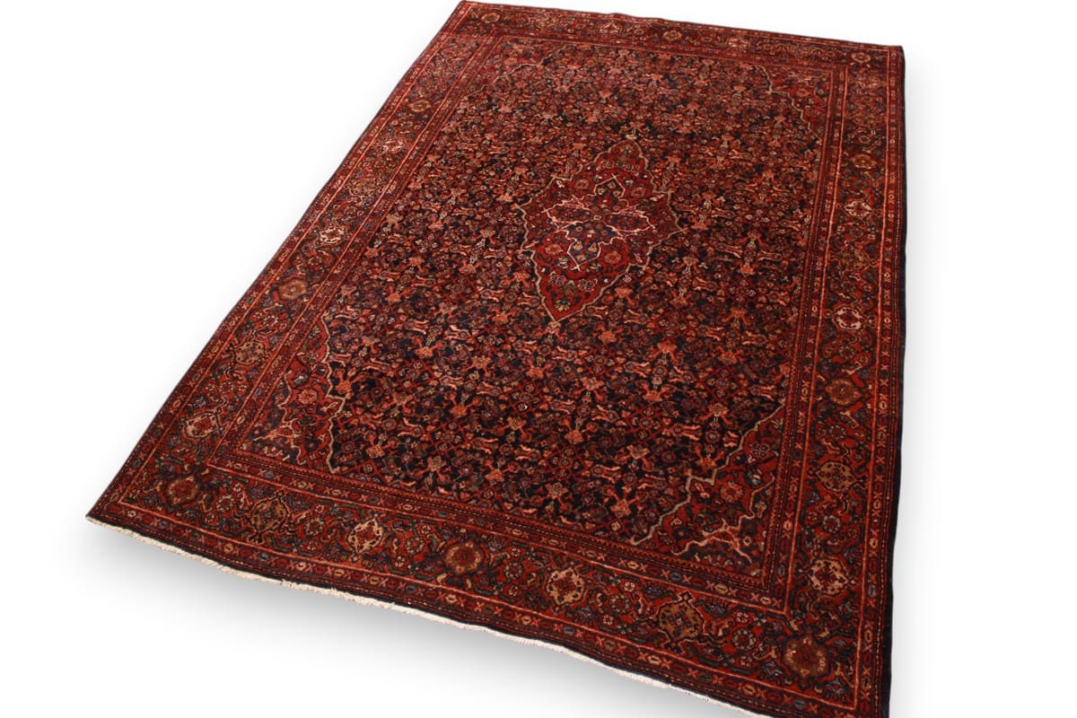 antiker-perserteppich-saroug-205x139-cm-florale-muster-handgeknupft-3 Handgeknüpfter Sarough Farahan Perserteppich, Wolle