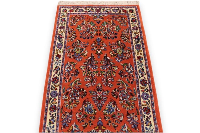 perser-teppich-saroug-laufer-304x81-cm-farbenfrohe-blumenmuster-handgeknupft-2 Handgeknüpfter Sarough Farahan Perserteppich, Wolle