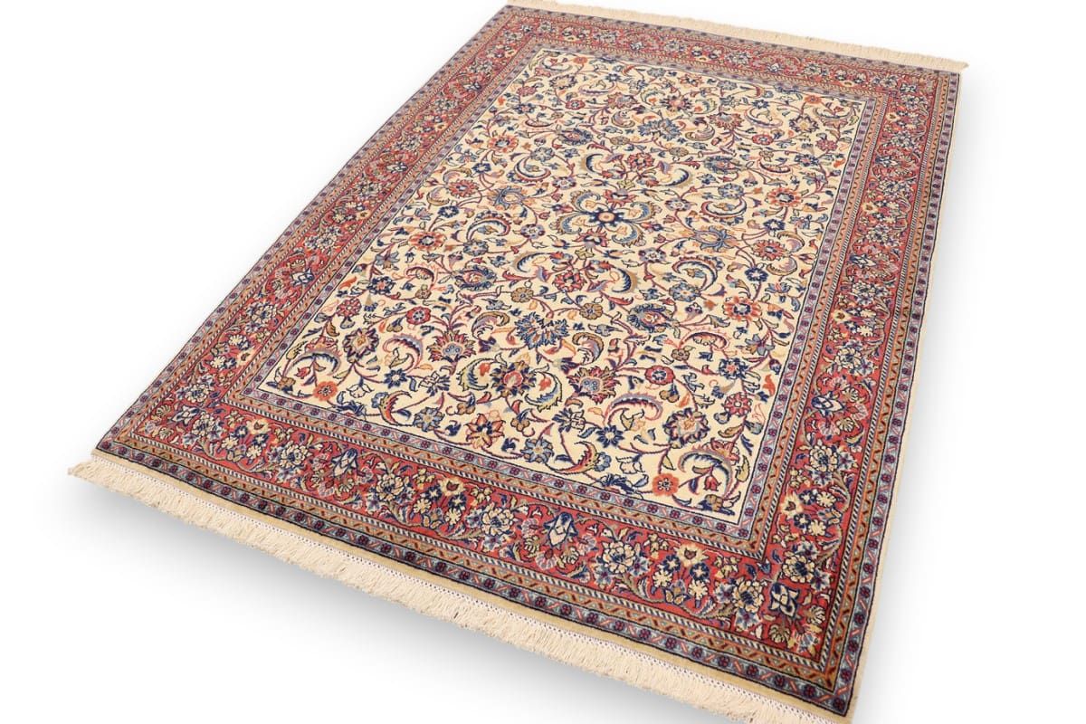 perserteppich-sarough-204x148-cm-mit-bunten-blumenmotiven-handgeknupft-9 Handgeknüpfter Sarough Farahan Perserteppich, Wolle