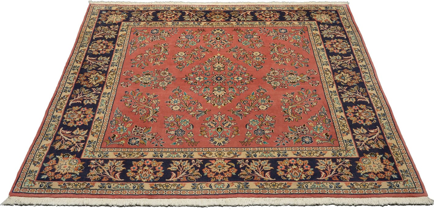 orientteppich-sarouk-198x193-cm-handgeknupft-klassisches-muster-1 Handgeknüpfter Sarough Farahan Perserteppich, Wolle