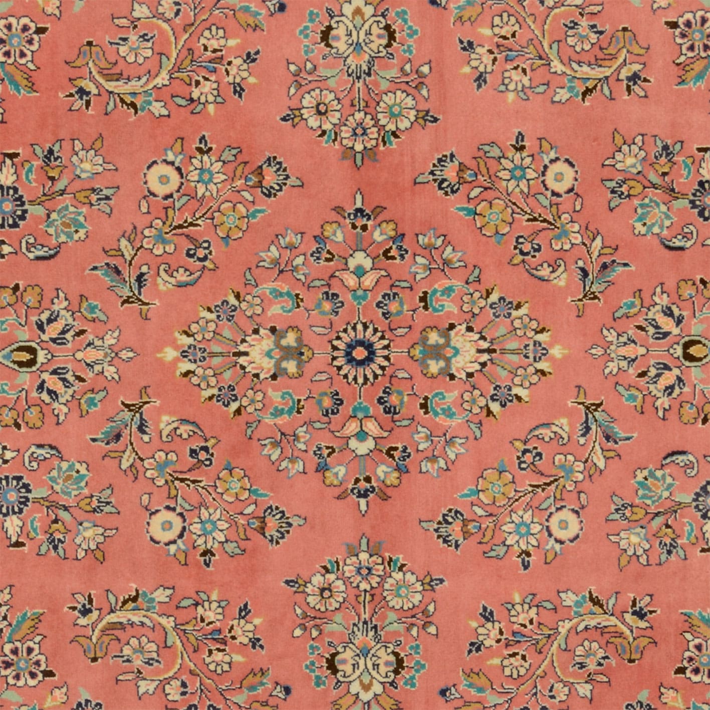orientteppich-sarouk-198x193-cm-handgeknupft-klassisches-muster-3 Handgeknüpfter Sarough Farahan Perserteppich, Wolle