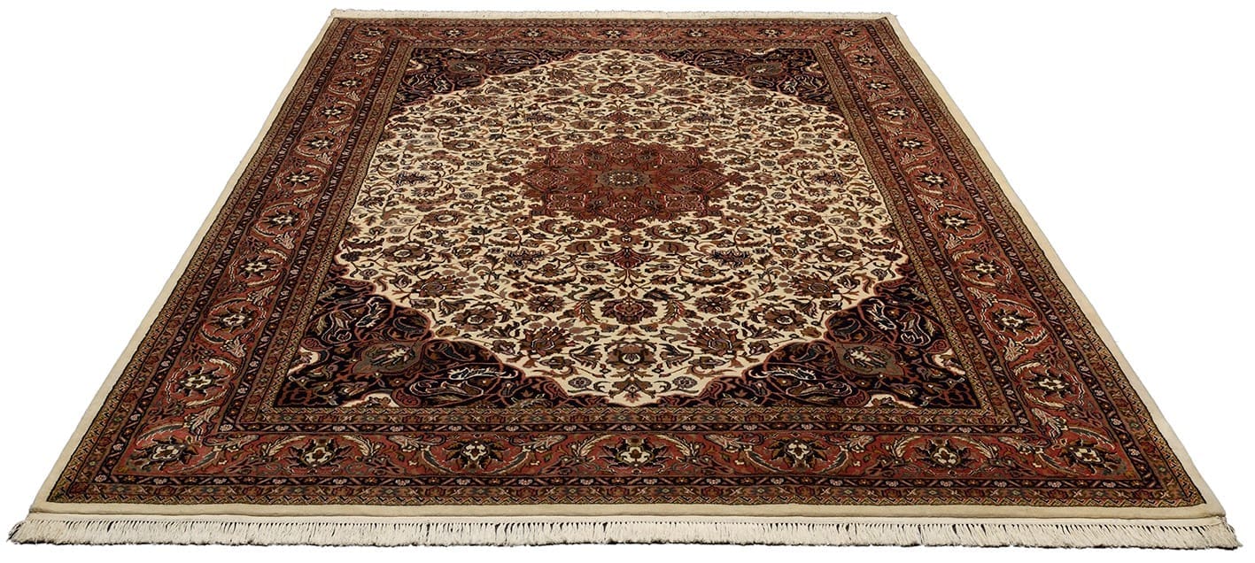 sarouk-orientteppich-359x252-cm-handgeknupft-stilvoll-farbenfroh-1 Handgeknüpfter Sarough Farahan Perserteppich, Wolle